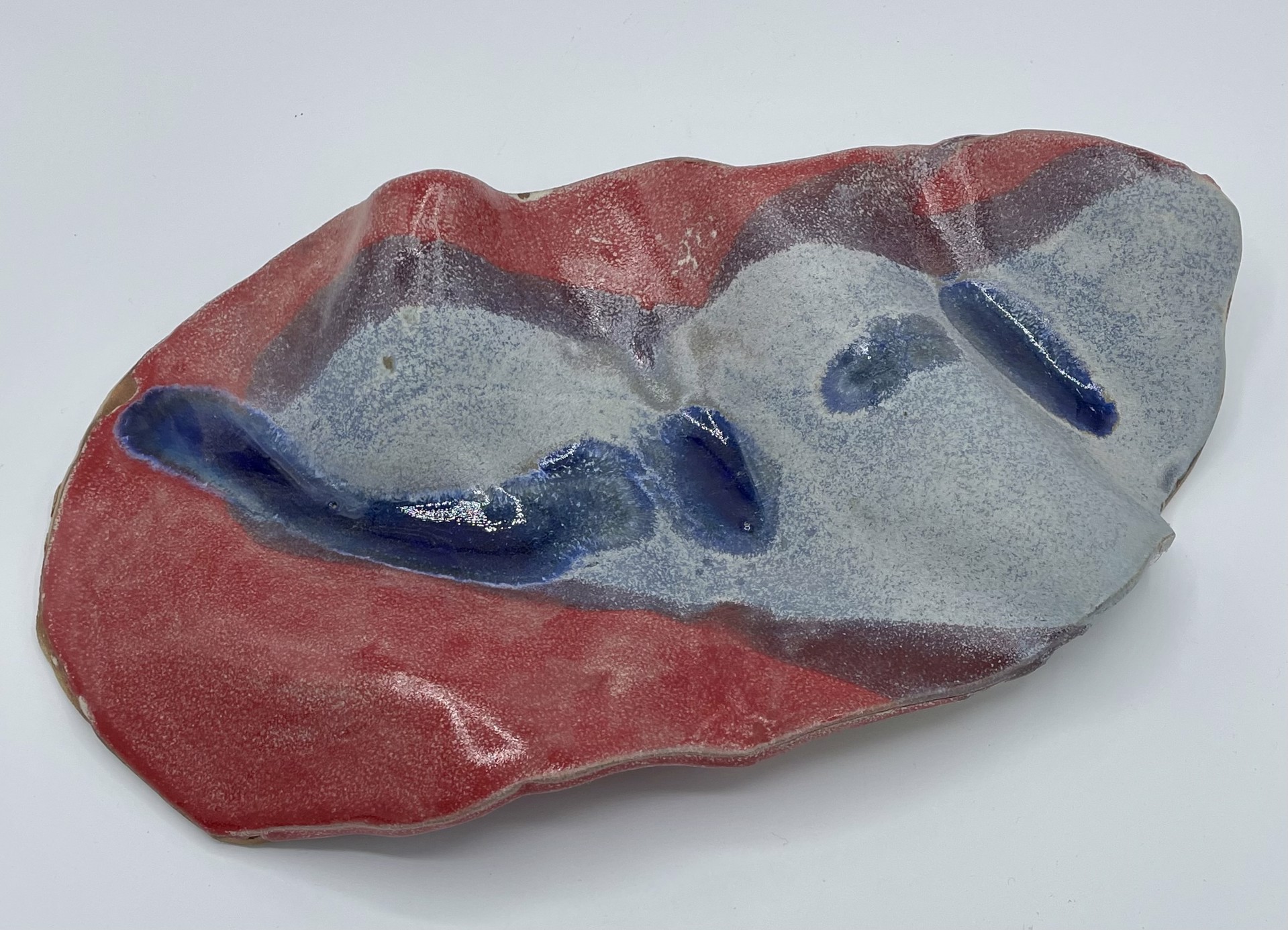 Red and Blue Free Form Large by Satterfield Pottery
