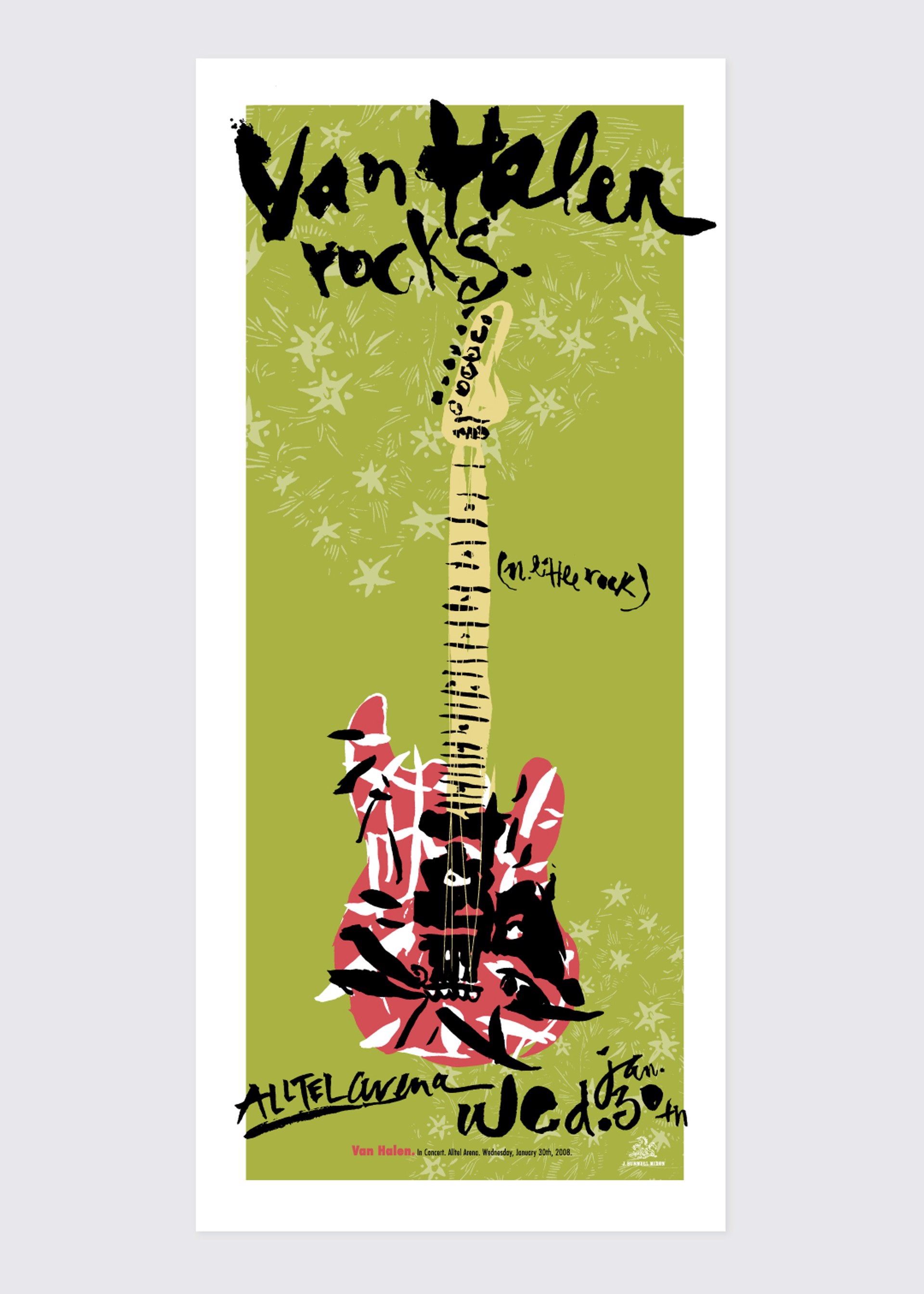 Signed Original Van Halen Poster by Jamie Burwell Mixon