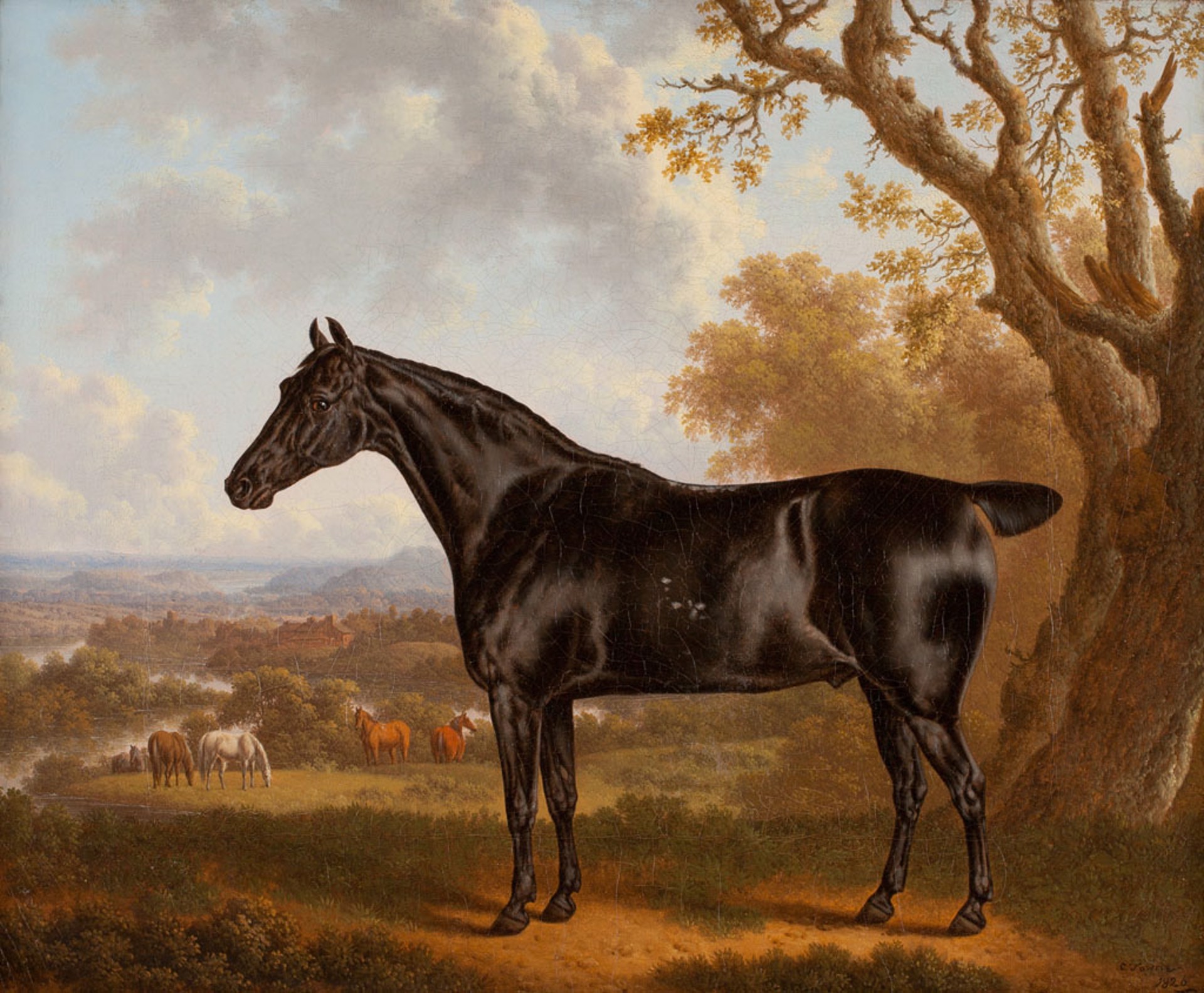 Portrait of a Black Hunter in Landscape by Charles Towne