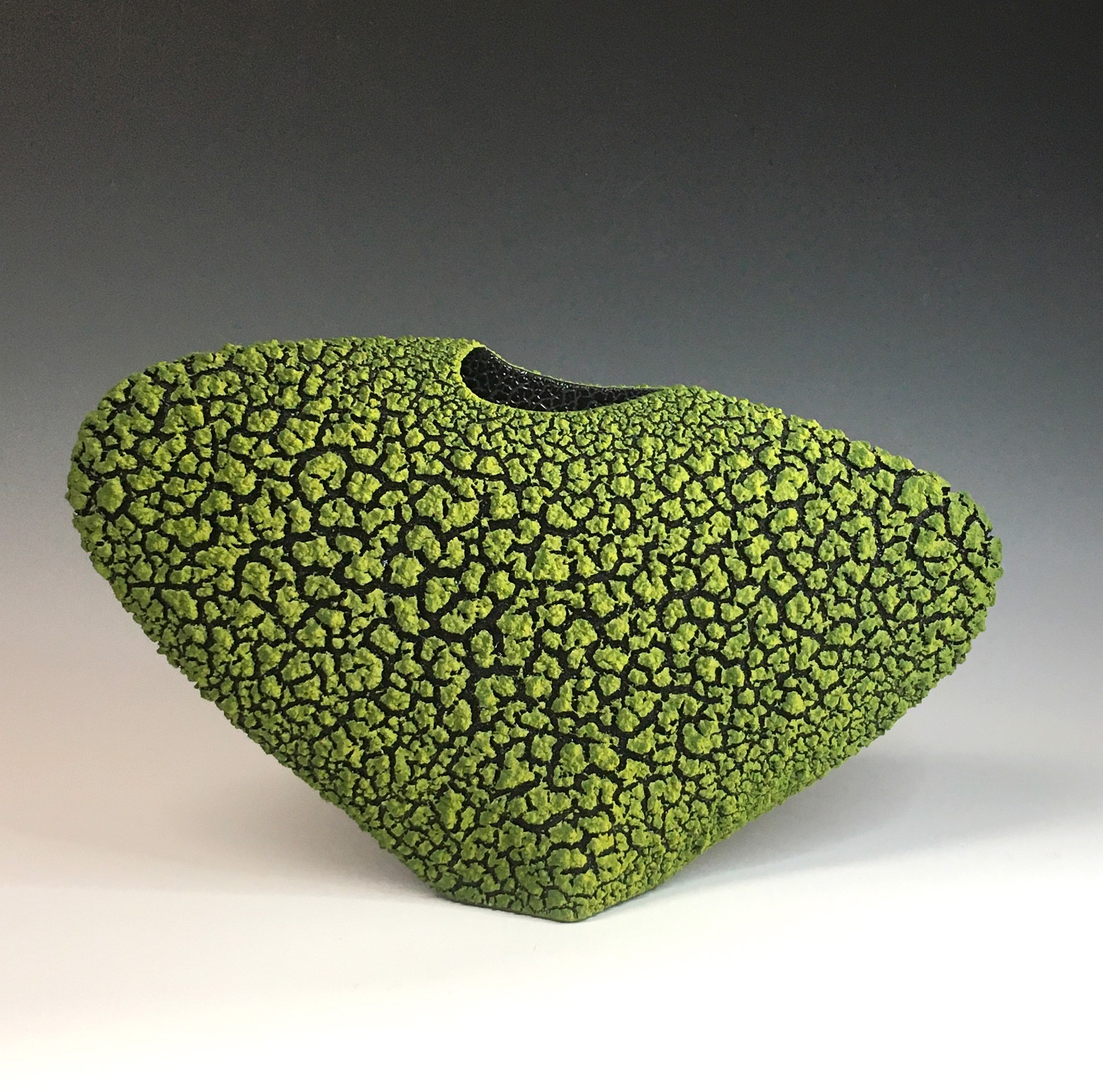 Lime Green "Sahara" Envelope Vase by Randy O'Brien
