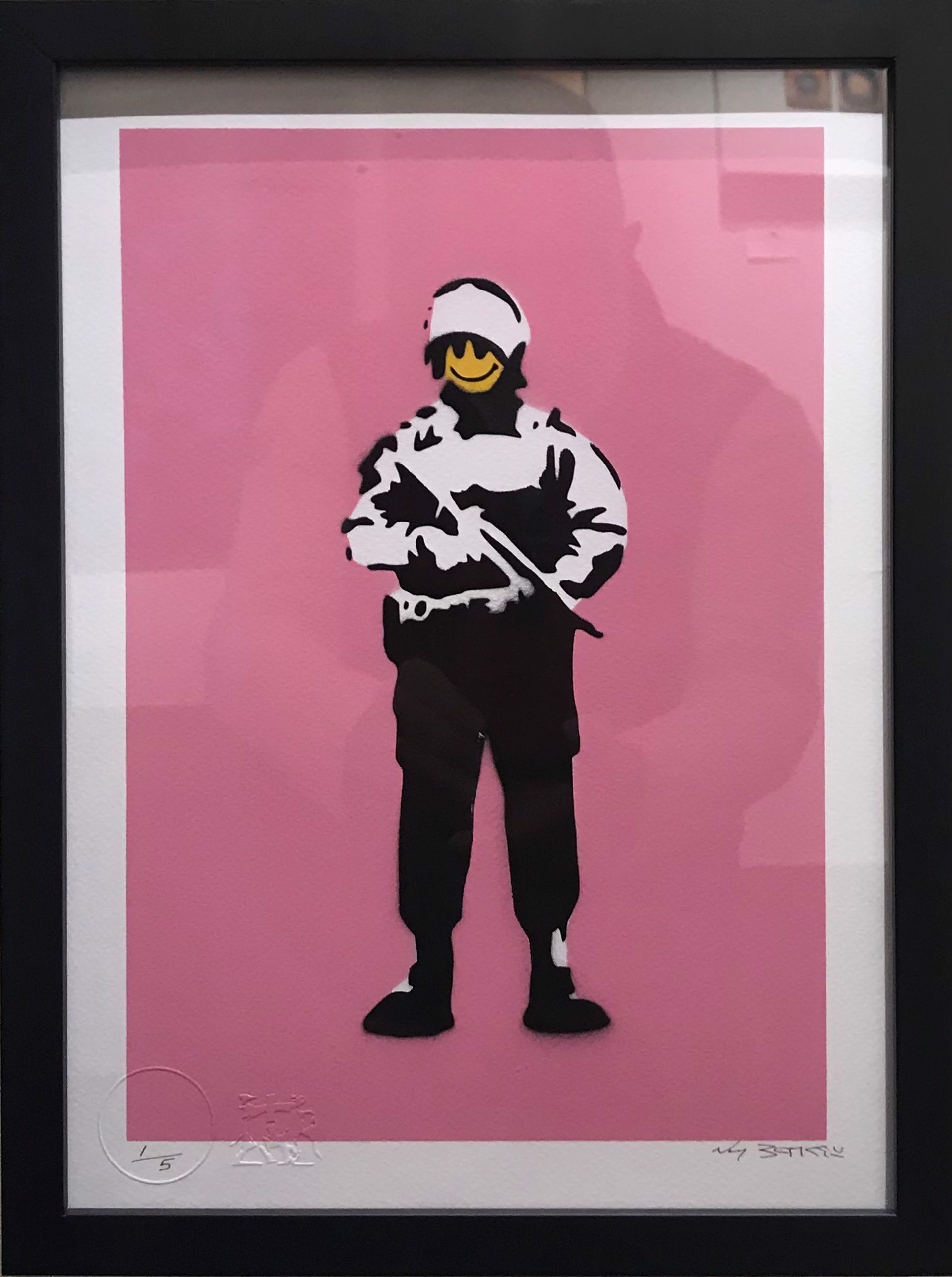 Smiling Copper - Pink (1/5) by Not Banksy