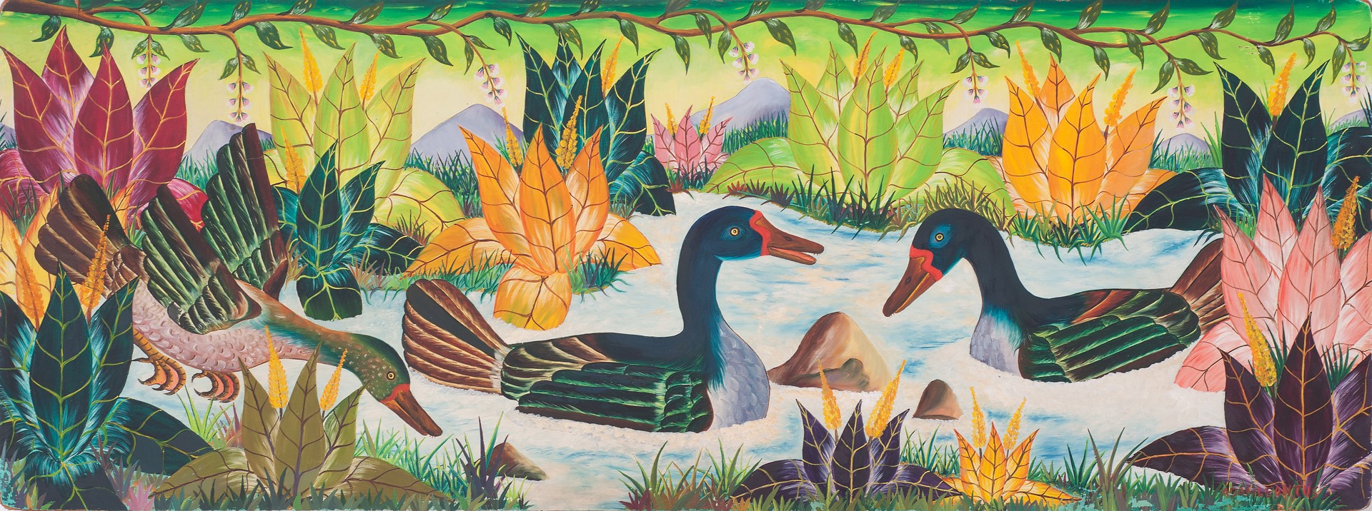 Ducks #12-3-96GSN by Adam Leontus (Haitian, 1923-1986)