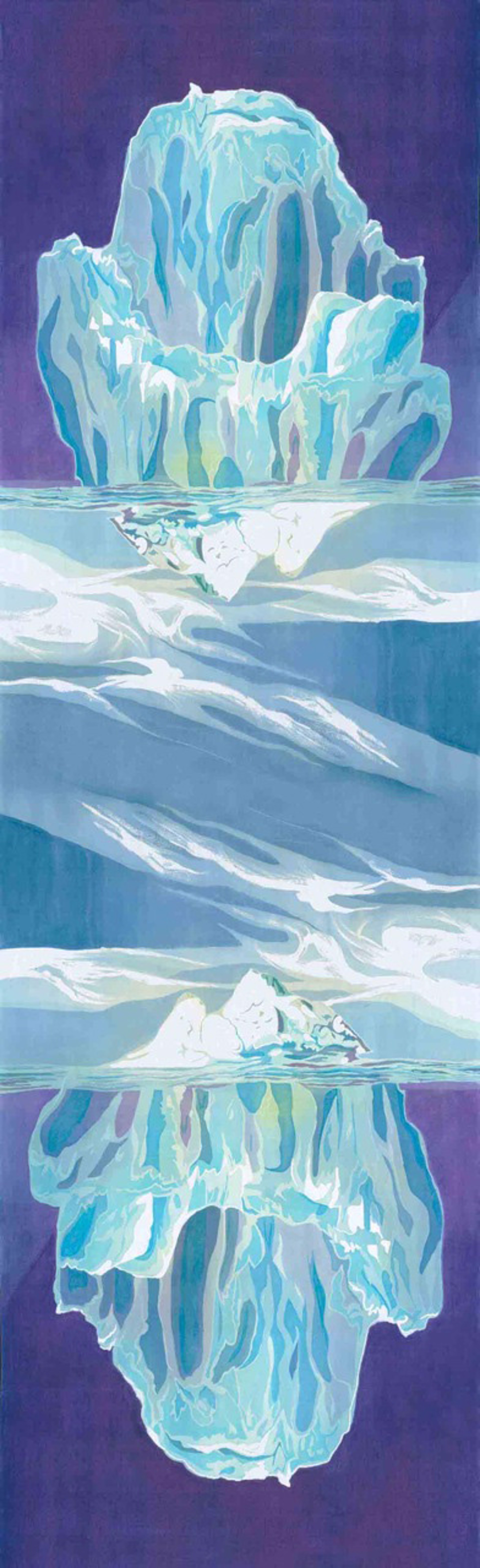 Iceberg silk mirror printed scarf by Mary Edna Fraser