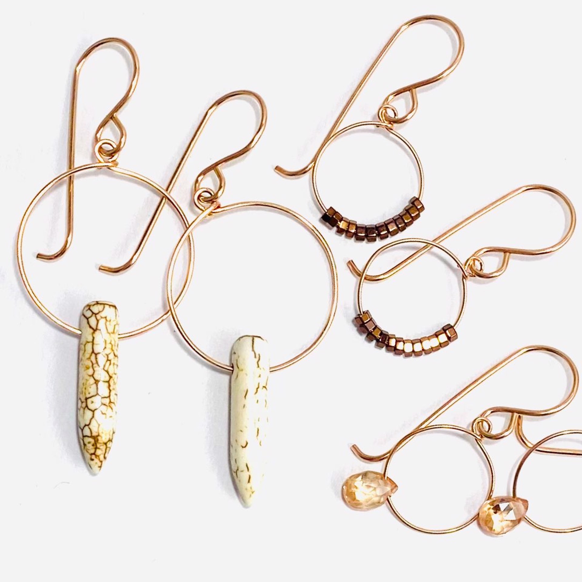Rose GF Earrings ~ Various Gemstones by Shelby Lee - jewelry