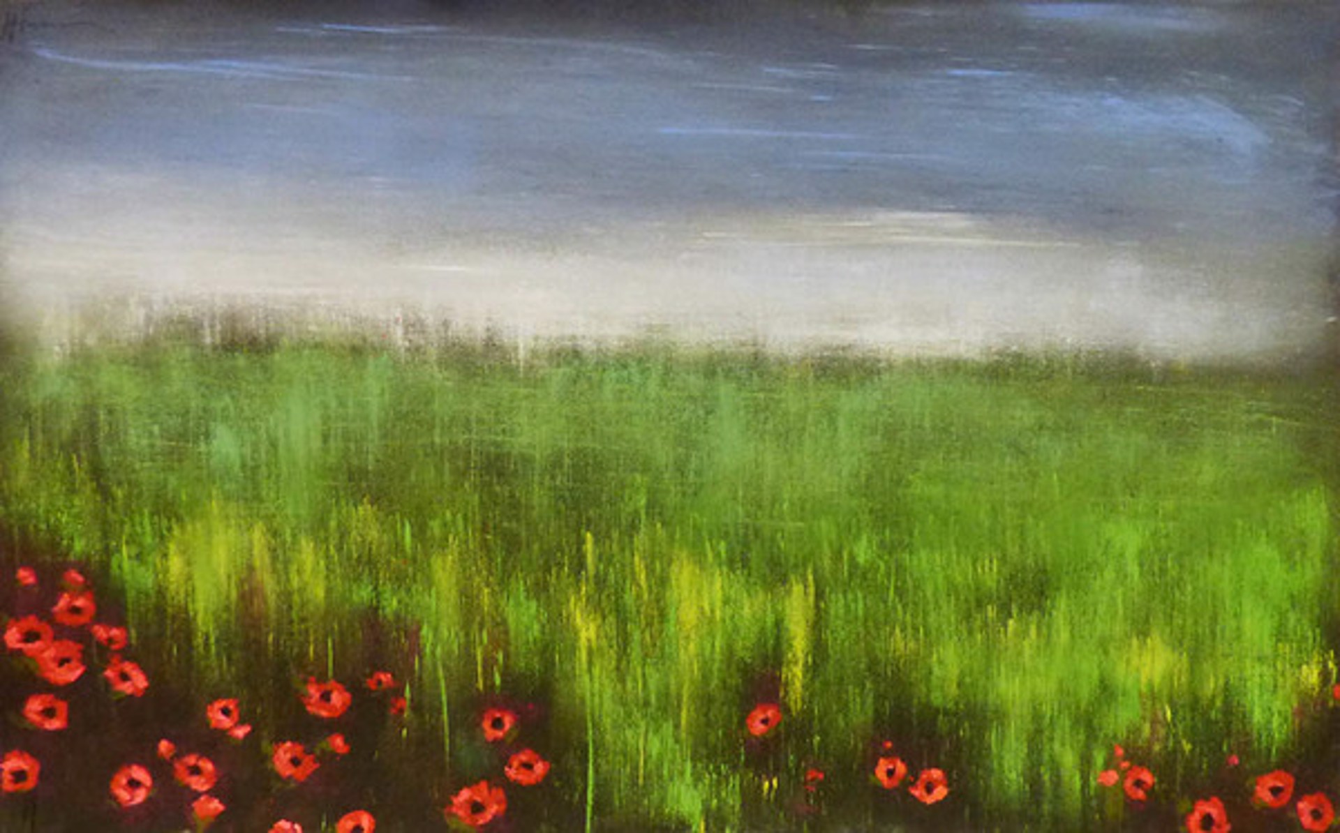 Soft Sky with Prairie Poppies by Julie Hansen