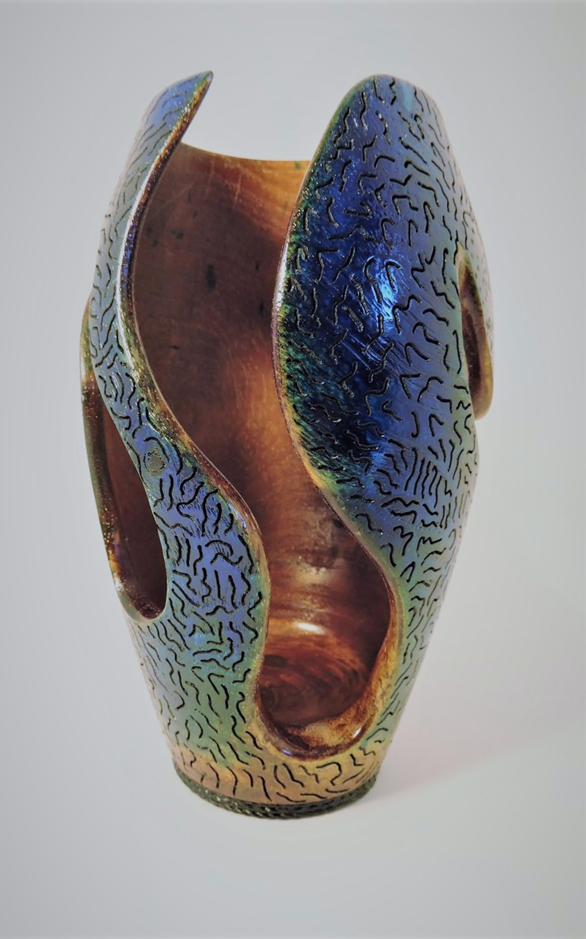 Ocean Sculptured Vase by Jim Scott