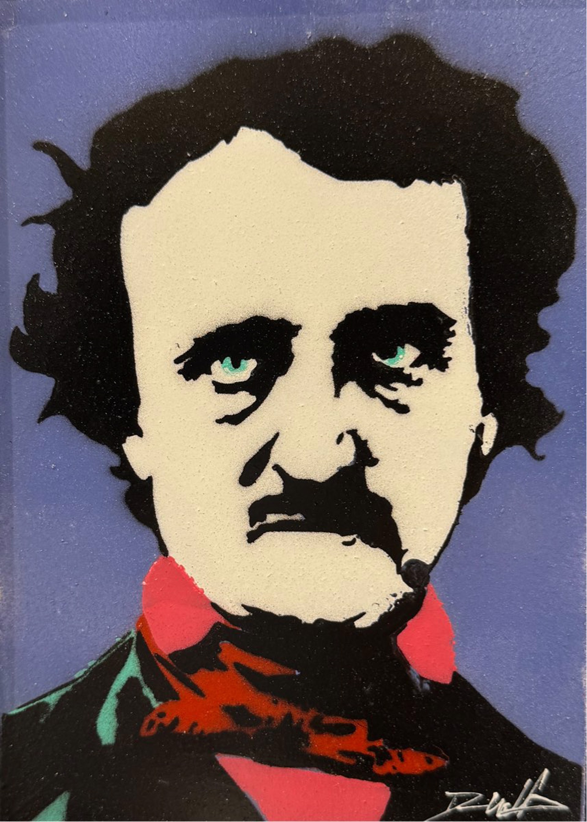 Warhol Poe, White on Purple by Dennis Wells