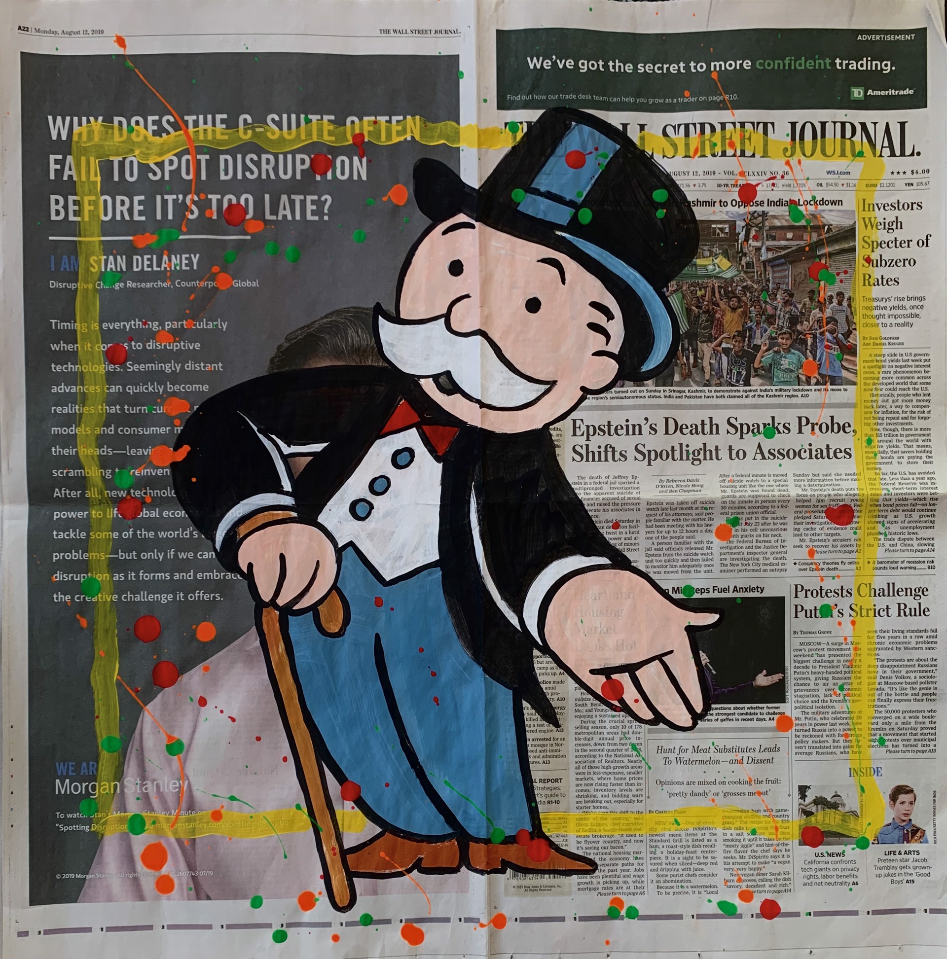 "Monopoly Man" by WSJ Series on Newspaper by Elena Bulatova