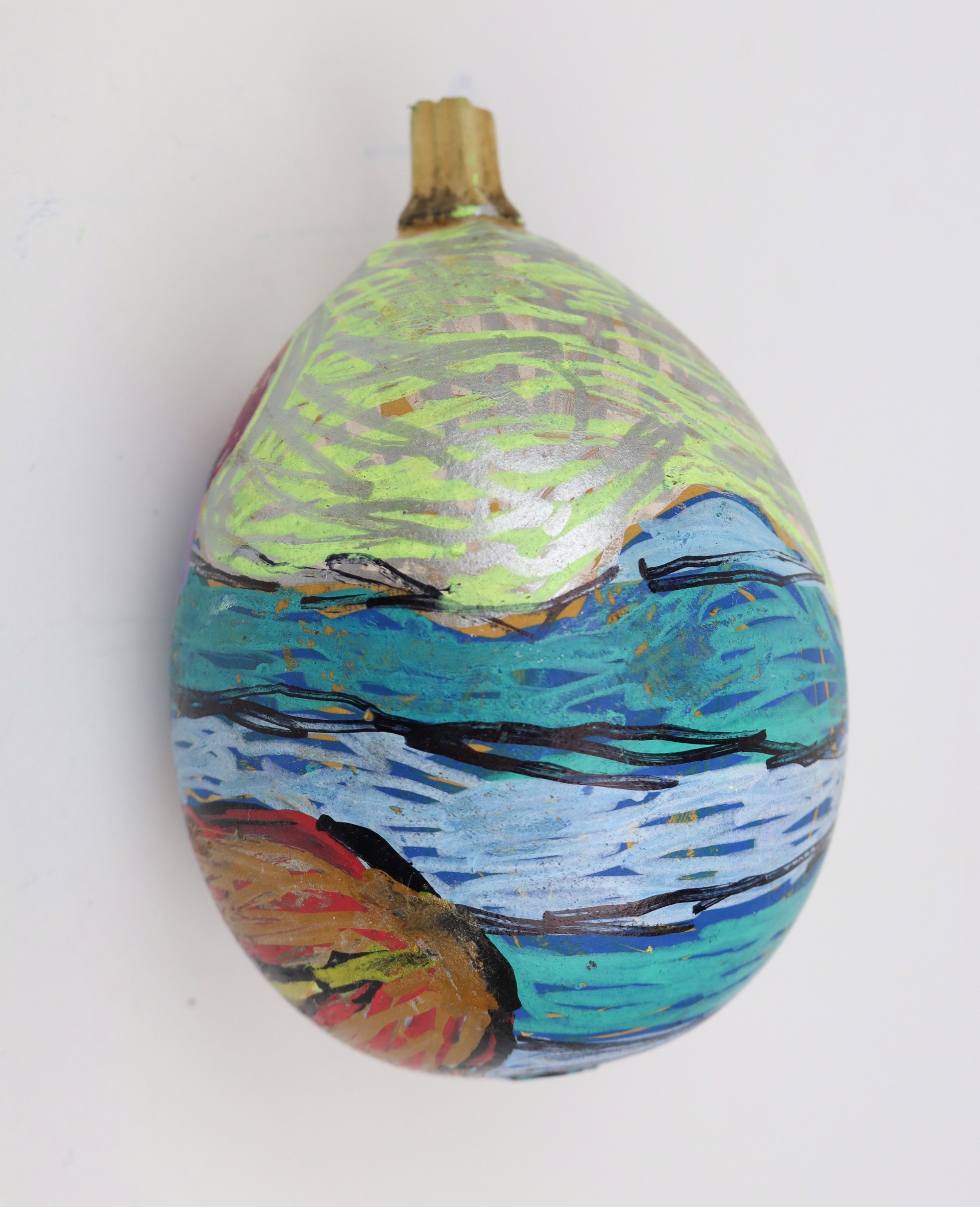 Challah Back Gourd (gourd ornament) by Mara Clawson