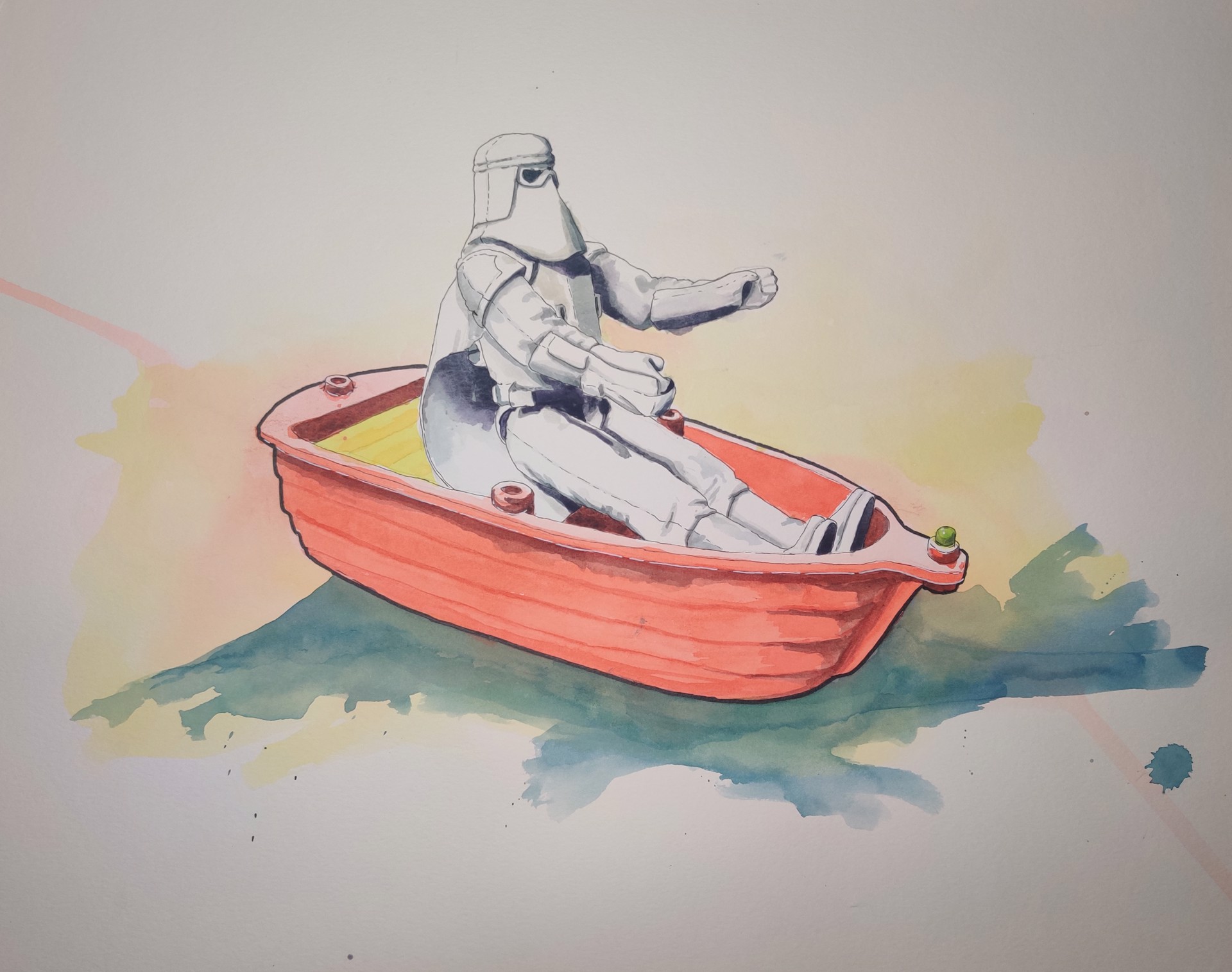 Snowtrooper in a Boat by Nathaniel Gutierrez