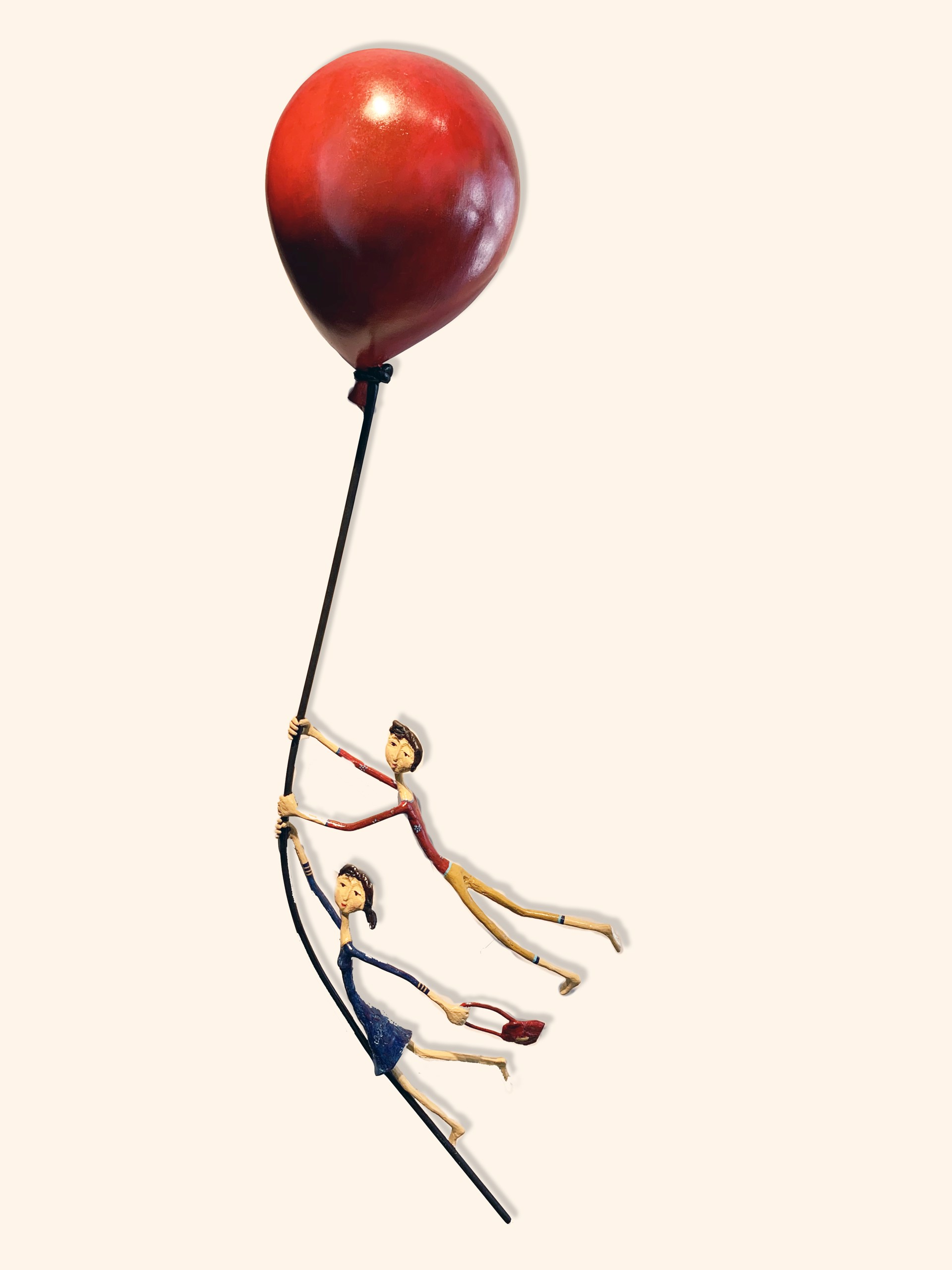 Couple on a Red Balloon (Painted) by Ruth Bloch