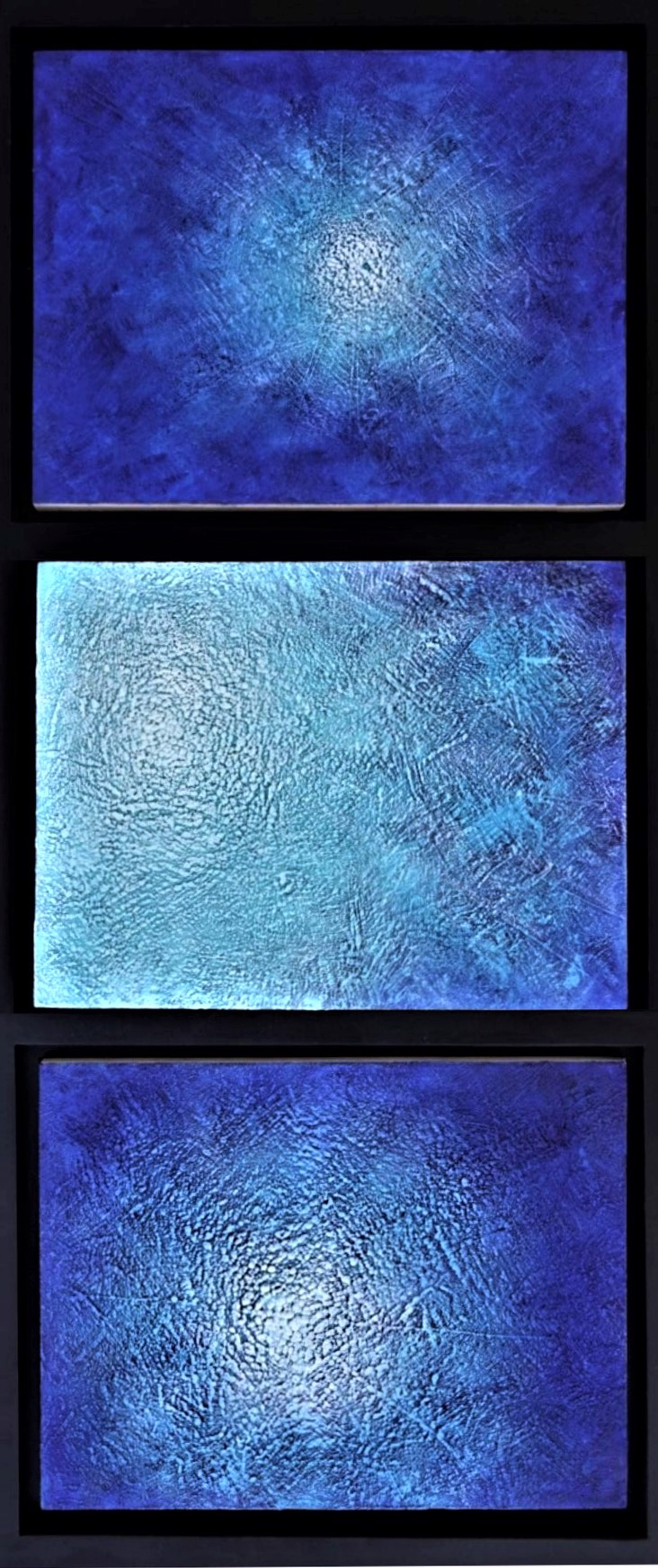 3, 2, 1 Blue Triptych by Bob Fesser
