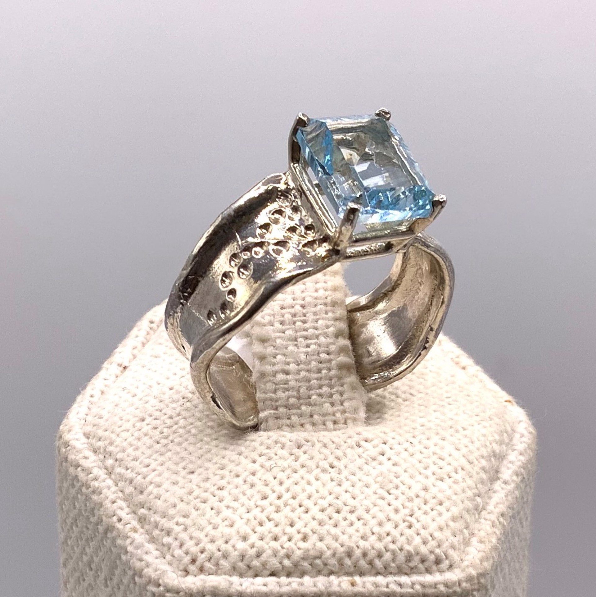 Sky Blue Topaz Ripple Ring by Kristen Baird
