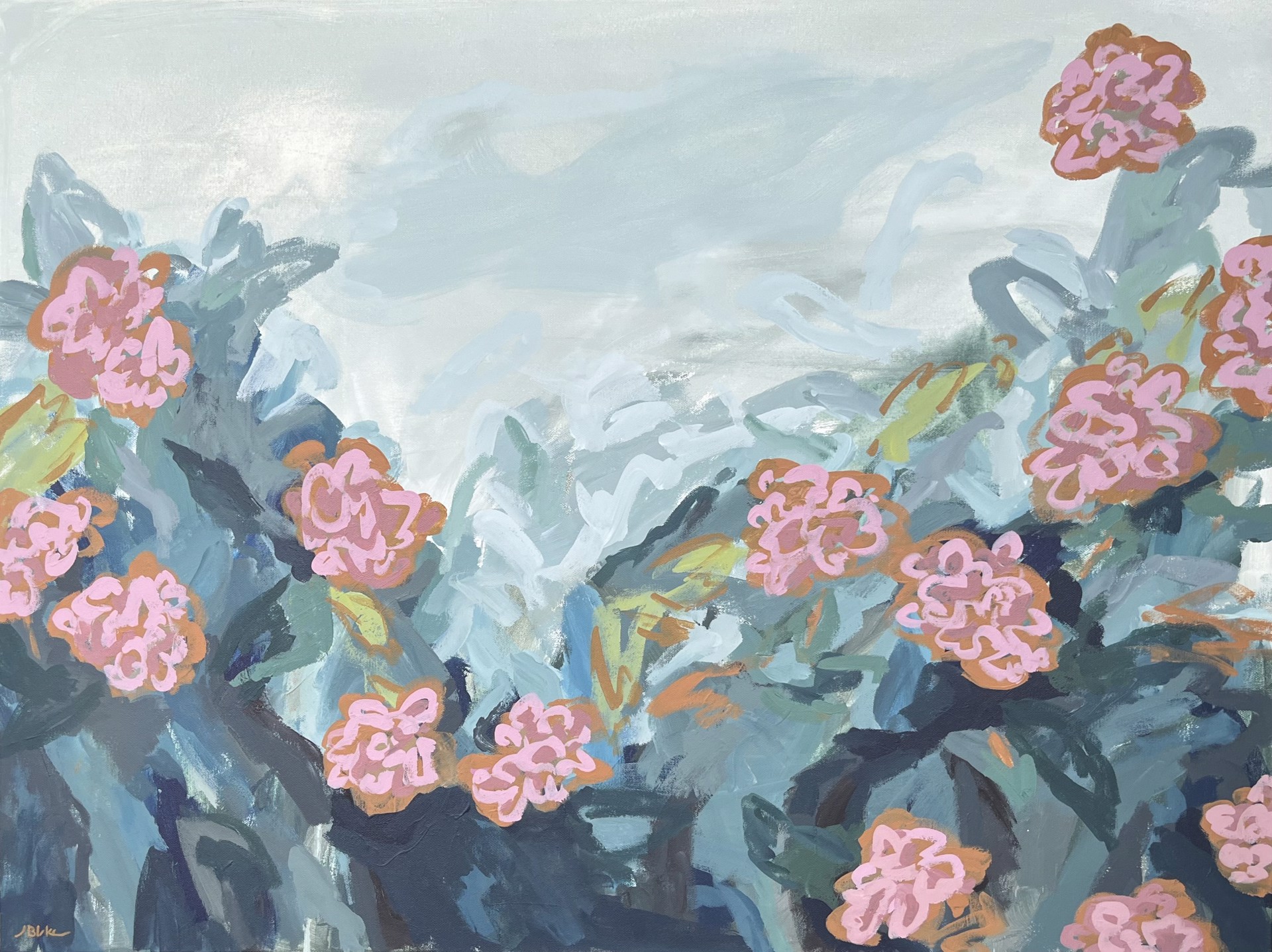 Pink Hydrangeas by Julia Blake