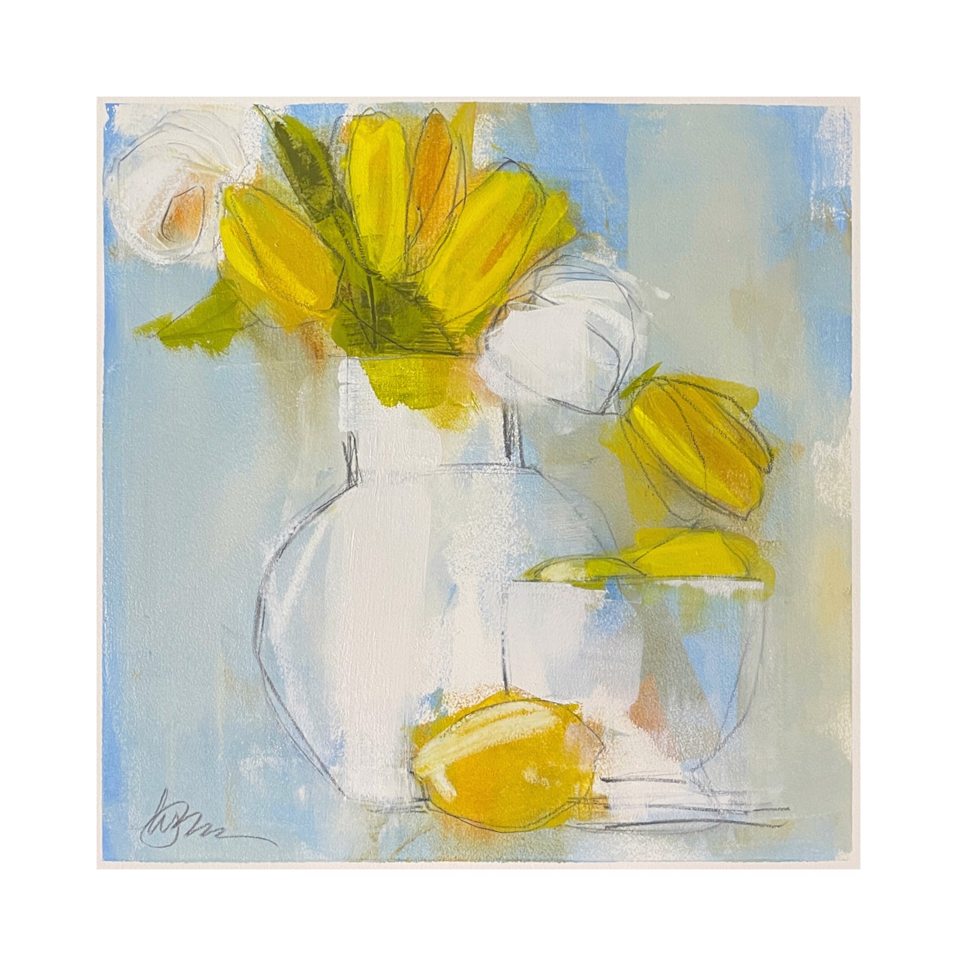 SOLD - Study for Tulips + Lemons by Lynn Johnson