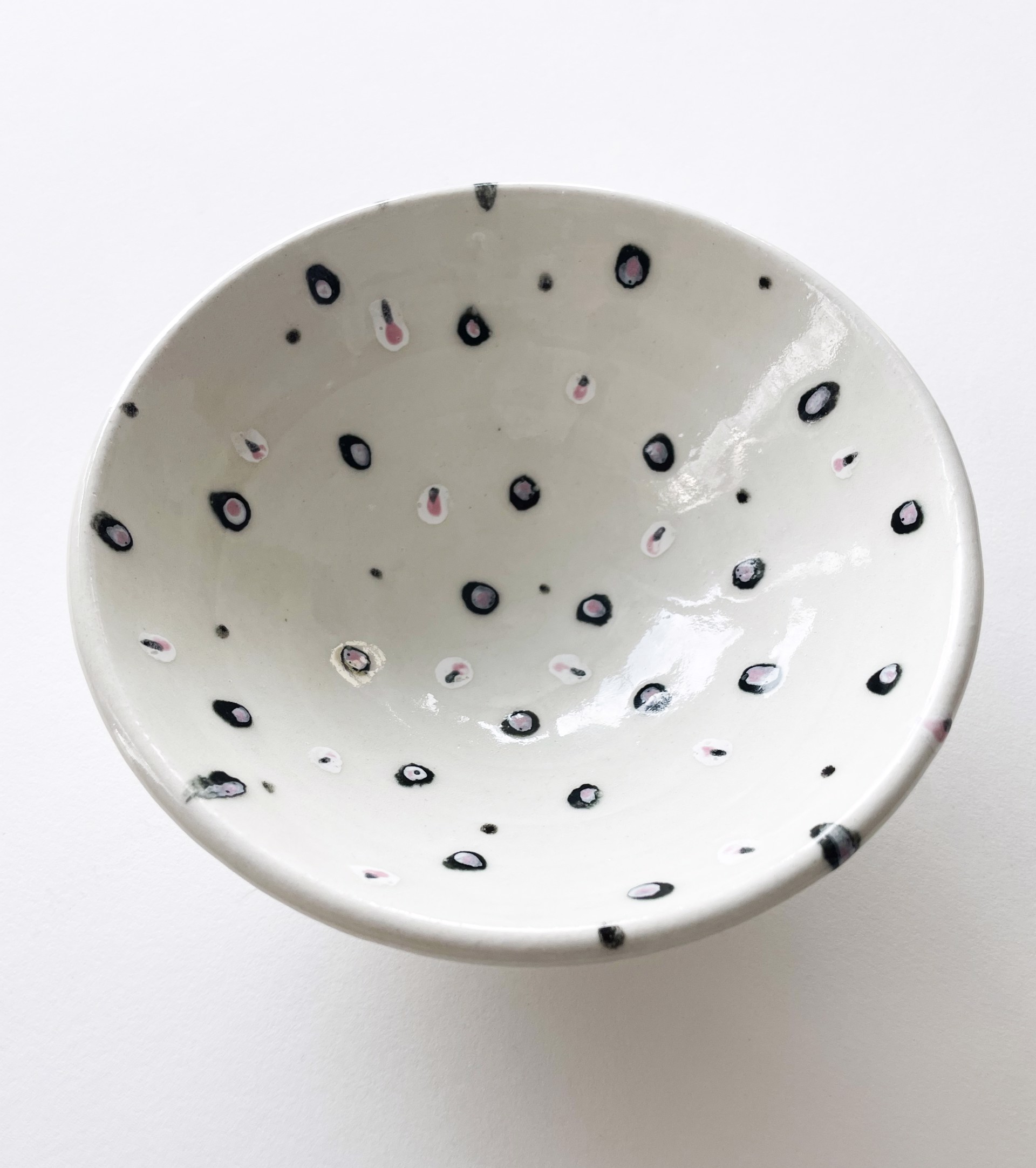 Pink and Black Bowl by Bean Finneran