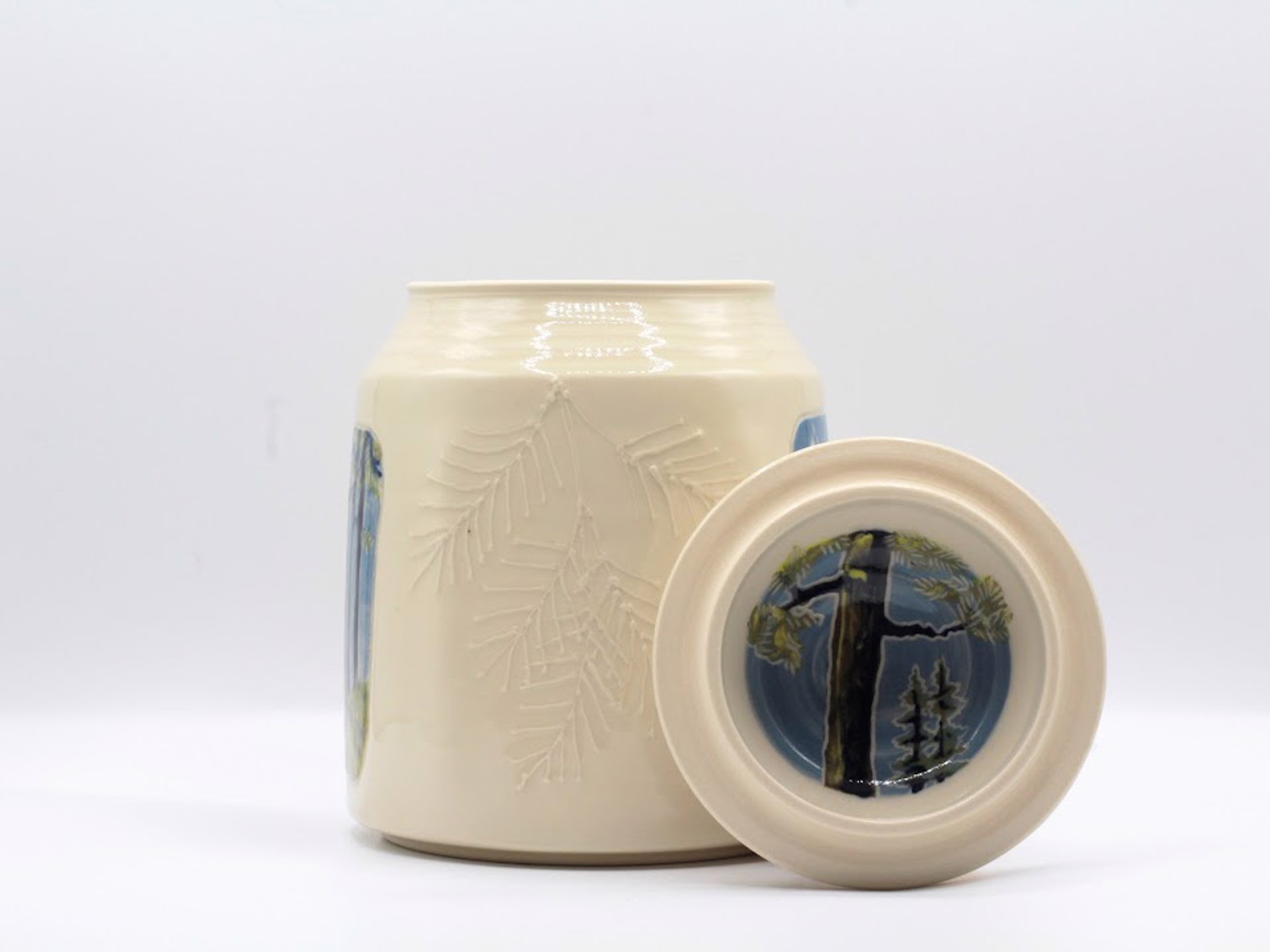Lidded Jar (Seasonal Winter/Spring) by Kelly Price