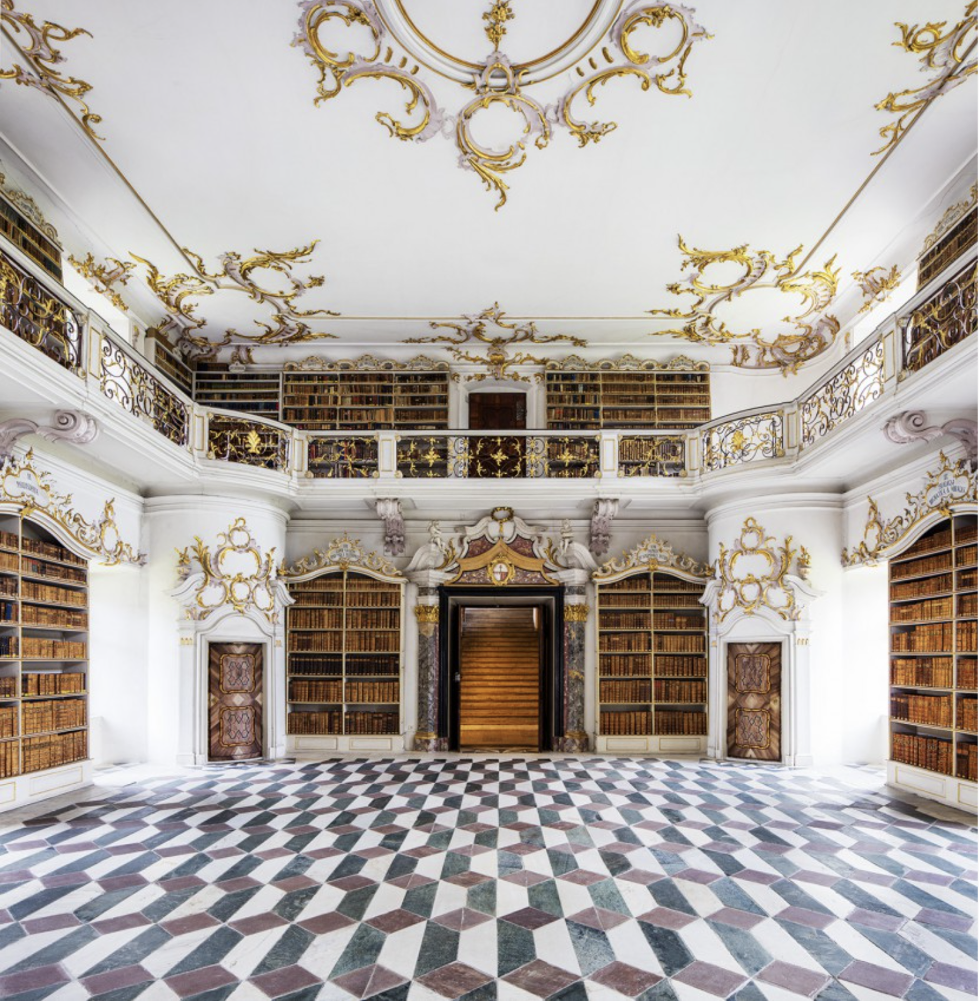 Library in Neustift Abbey, Italy by Reinhard Gorner