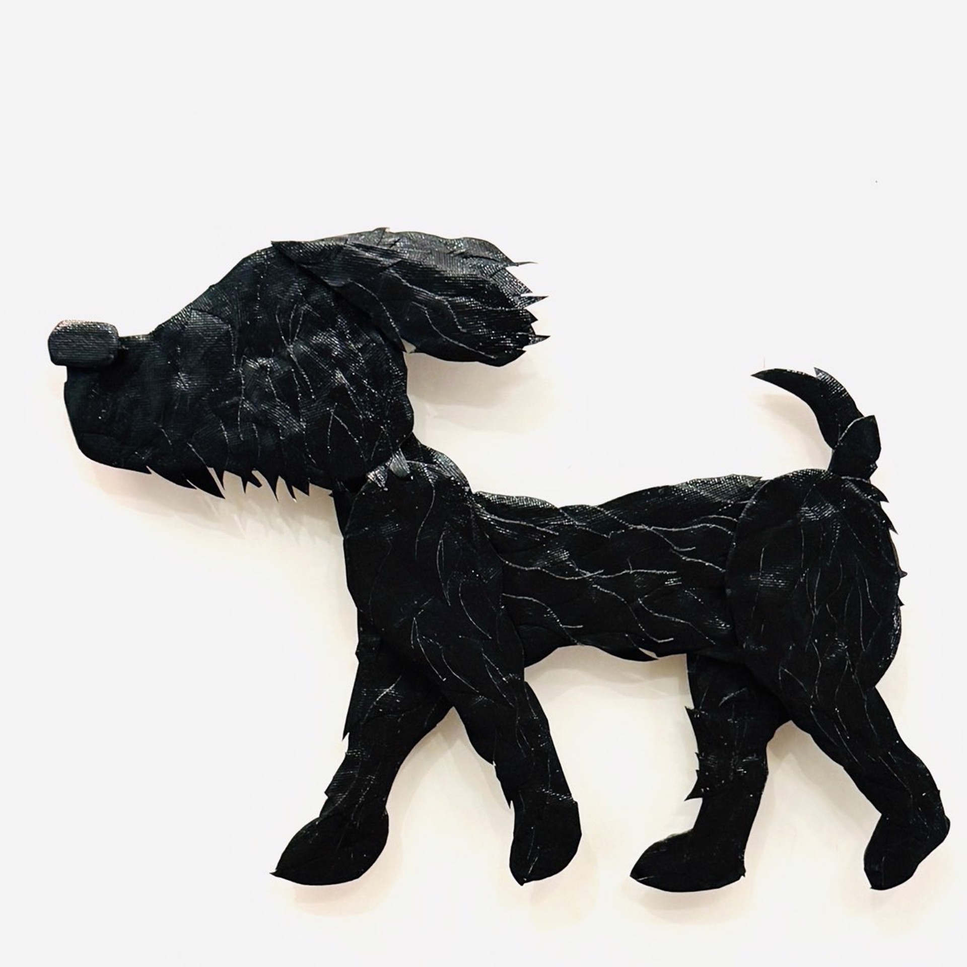 3D Walking Blackie Pup Wall Sculpture RC23-05 by Robin Cooper
