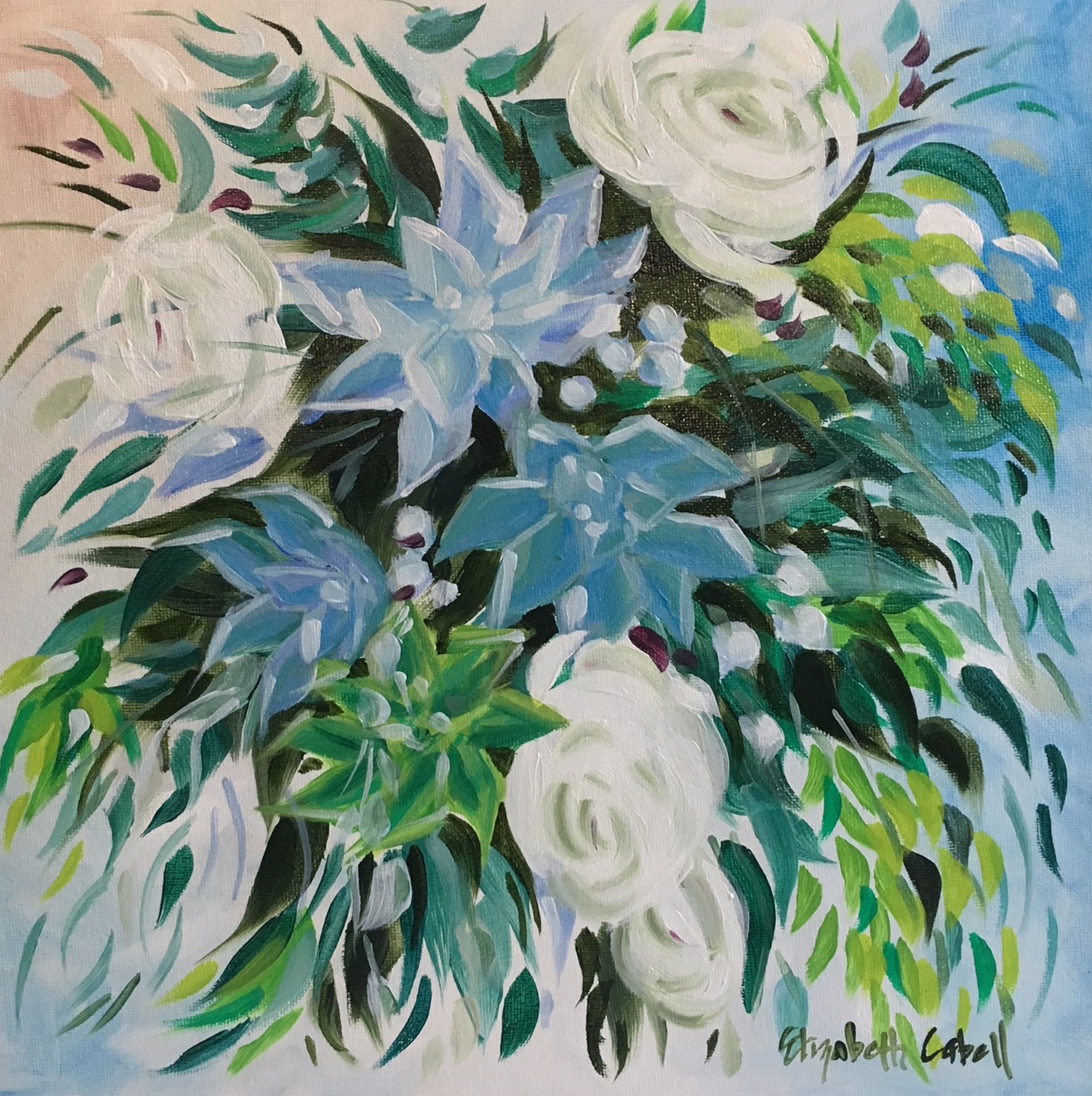 Blue Succulent by Elizabeth Cabell
