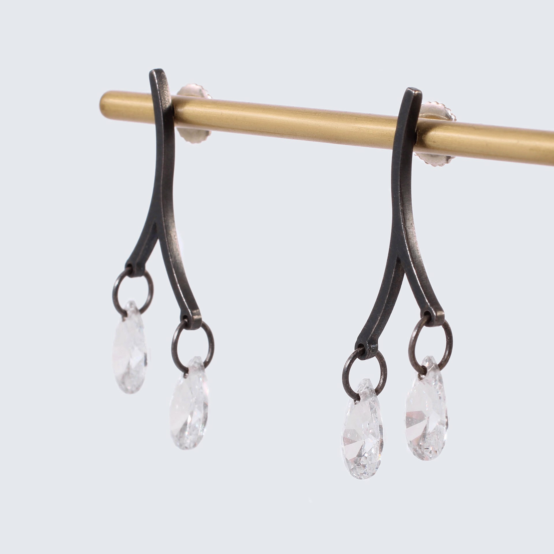 Twig Stone Drop Earrings by Barbara Seidenath