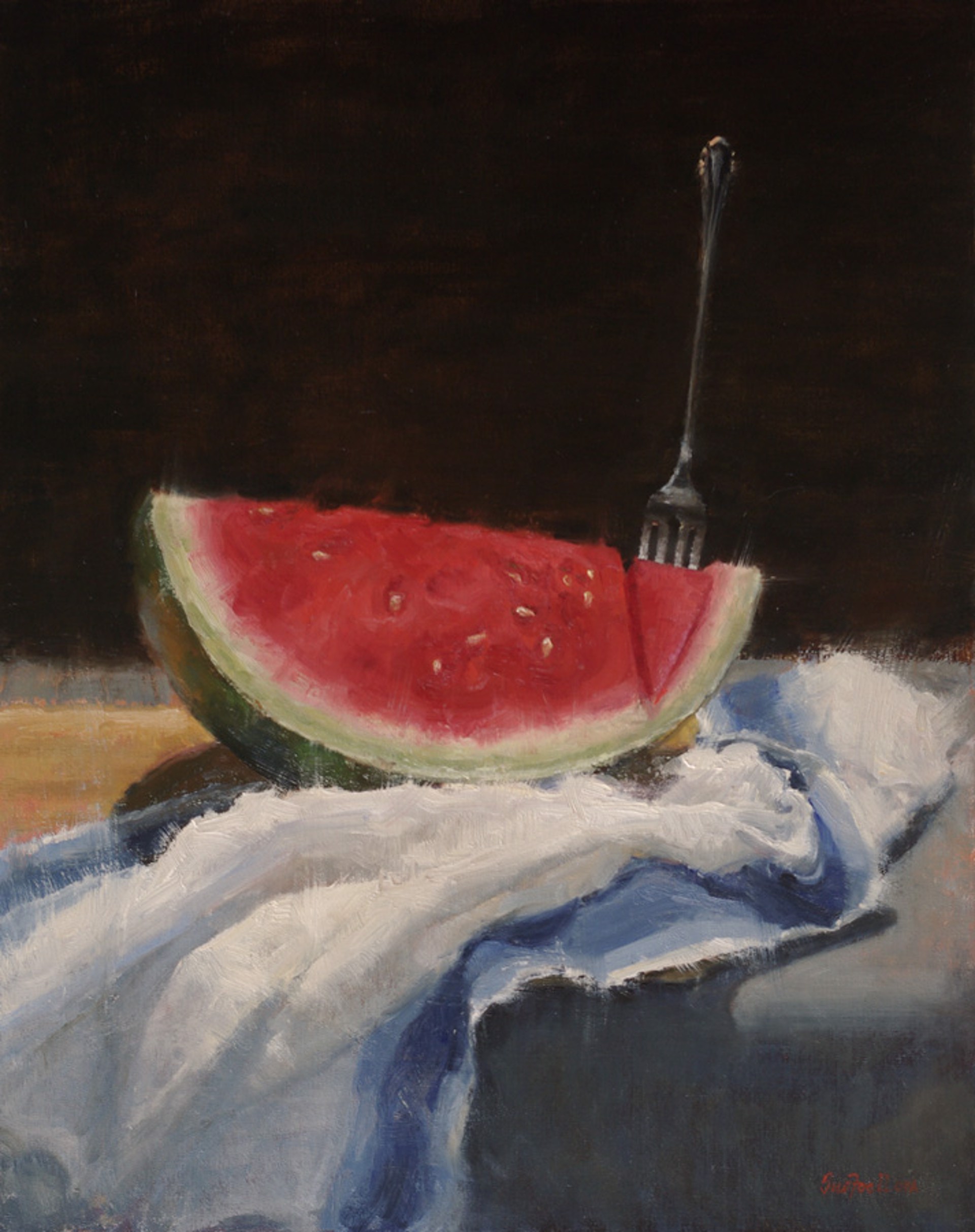 Forkful of Melon by Sue Foell, opa