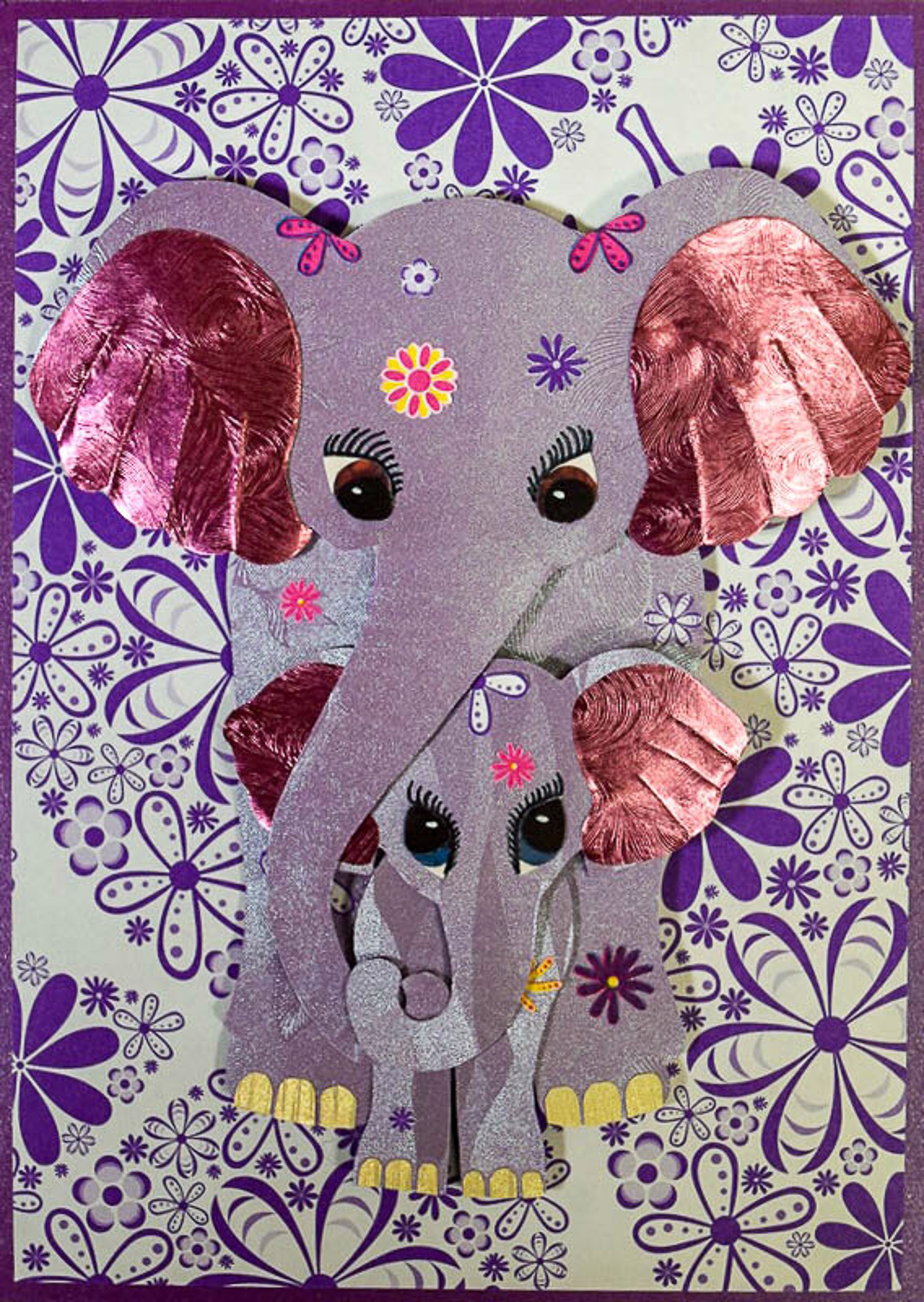 Elephant Family Card by D.O.