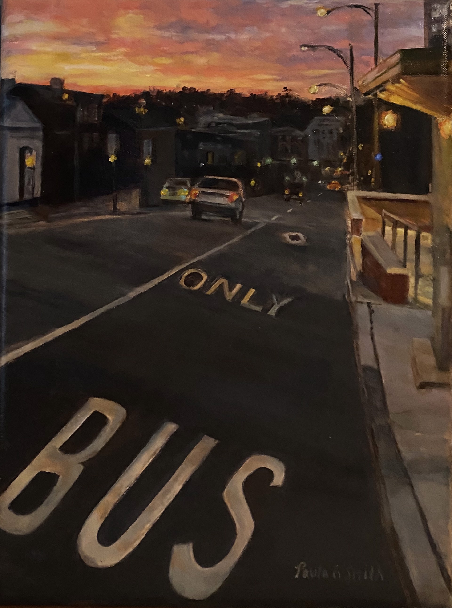 Early Morning at the Bus Stop by Paula Smith