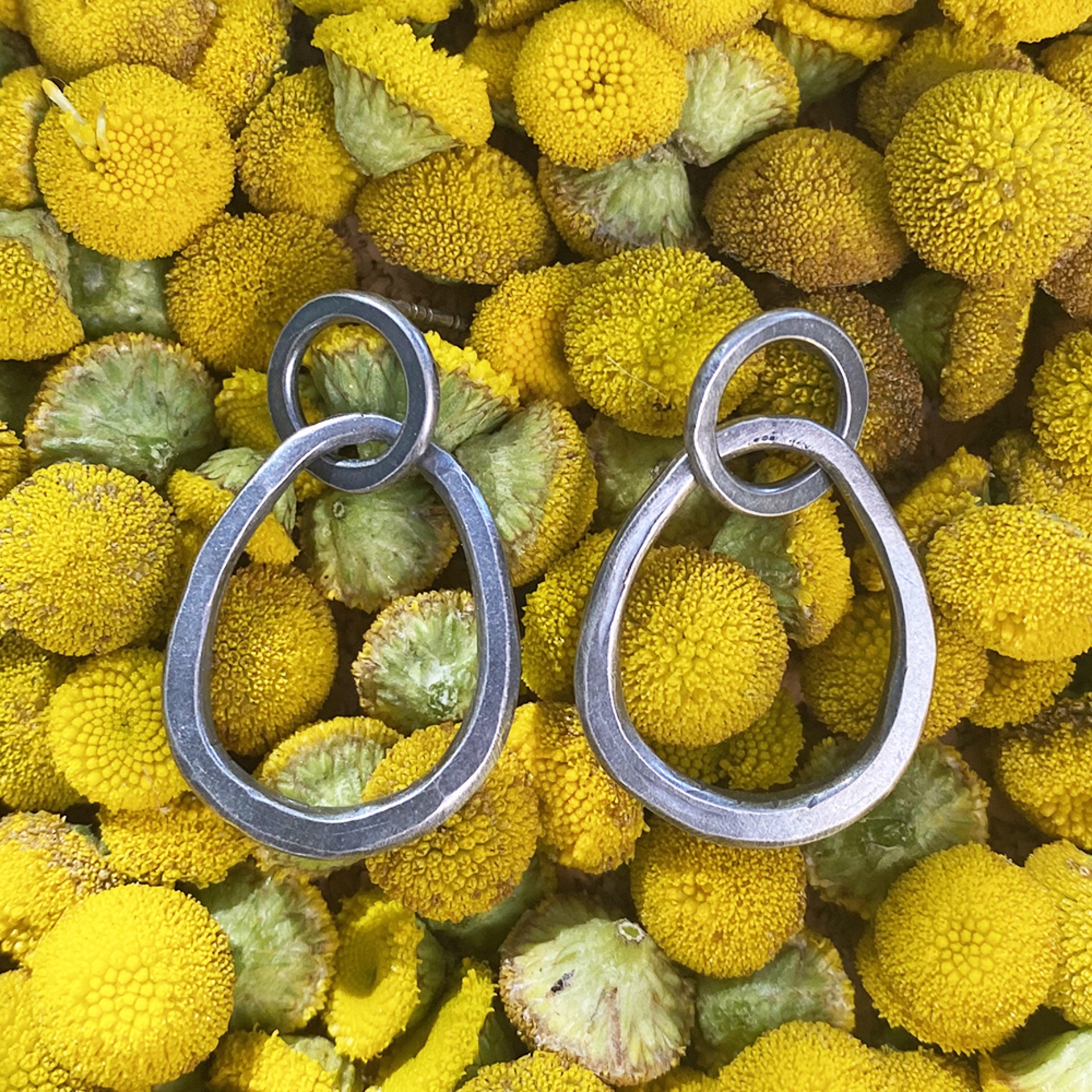 Forged Hoop Stud Earrings by Beth Aimee