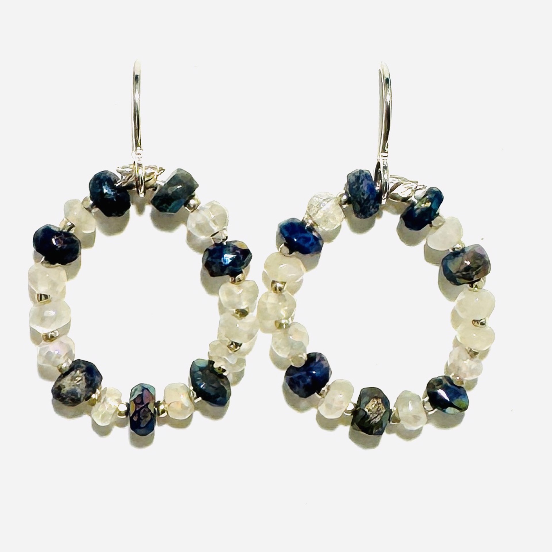 Gemstone Hoop Earrings LS23-60 by Linda Sacra