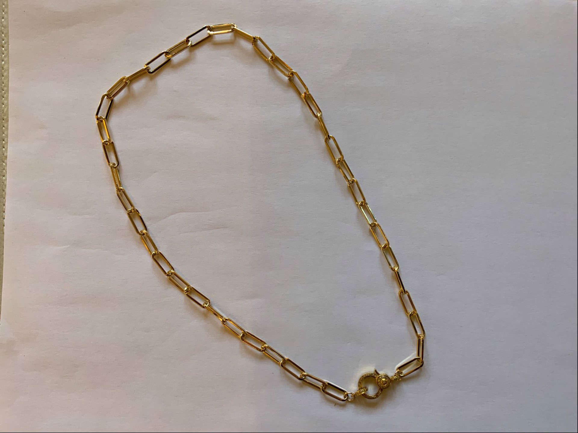 Paper Clip Chain With Pavé Diamonds by Karen Birchmier