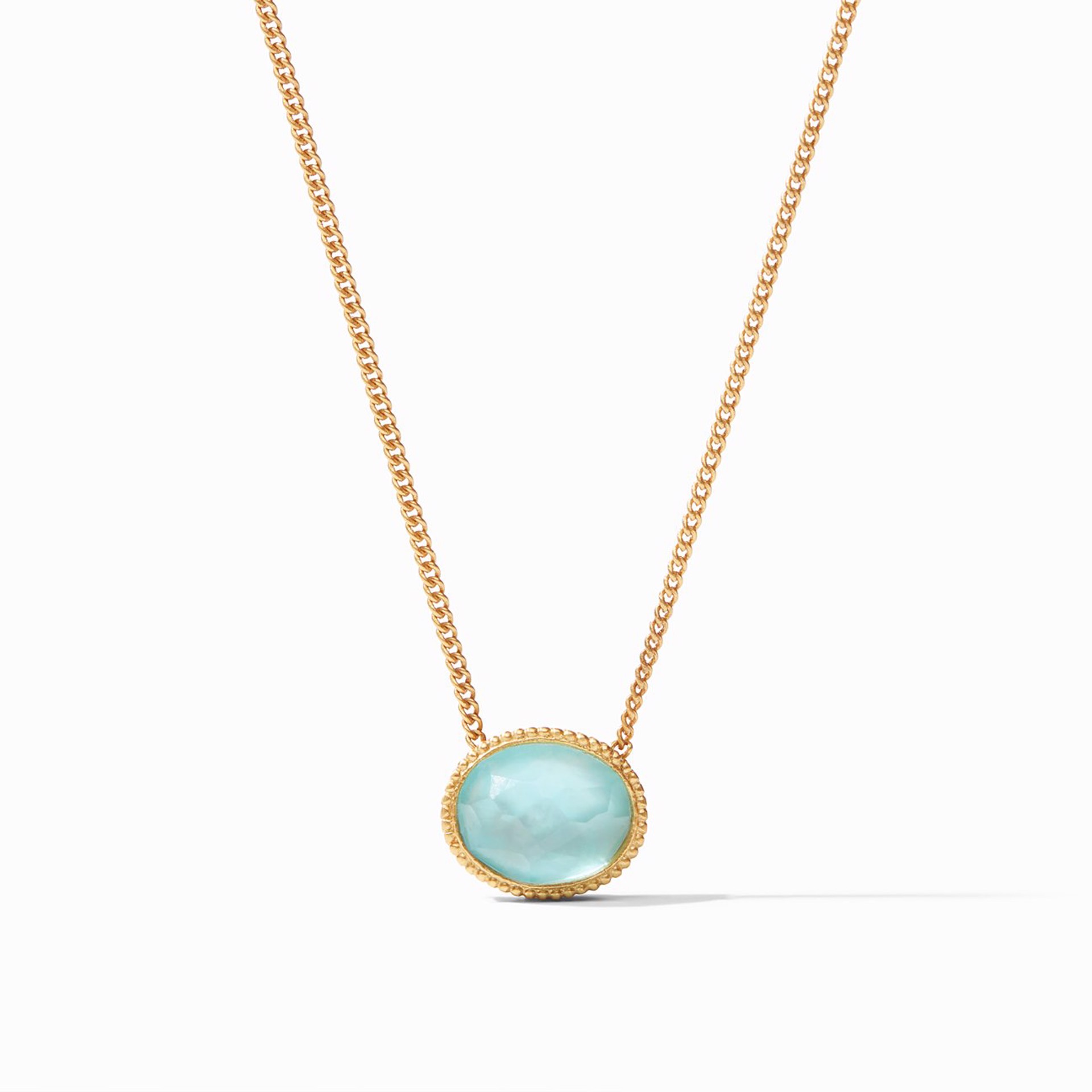 Verona Solitaire Necklace - Iridescent Bahamian Blue by Julie Vos