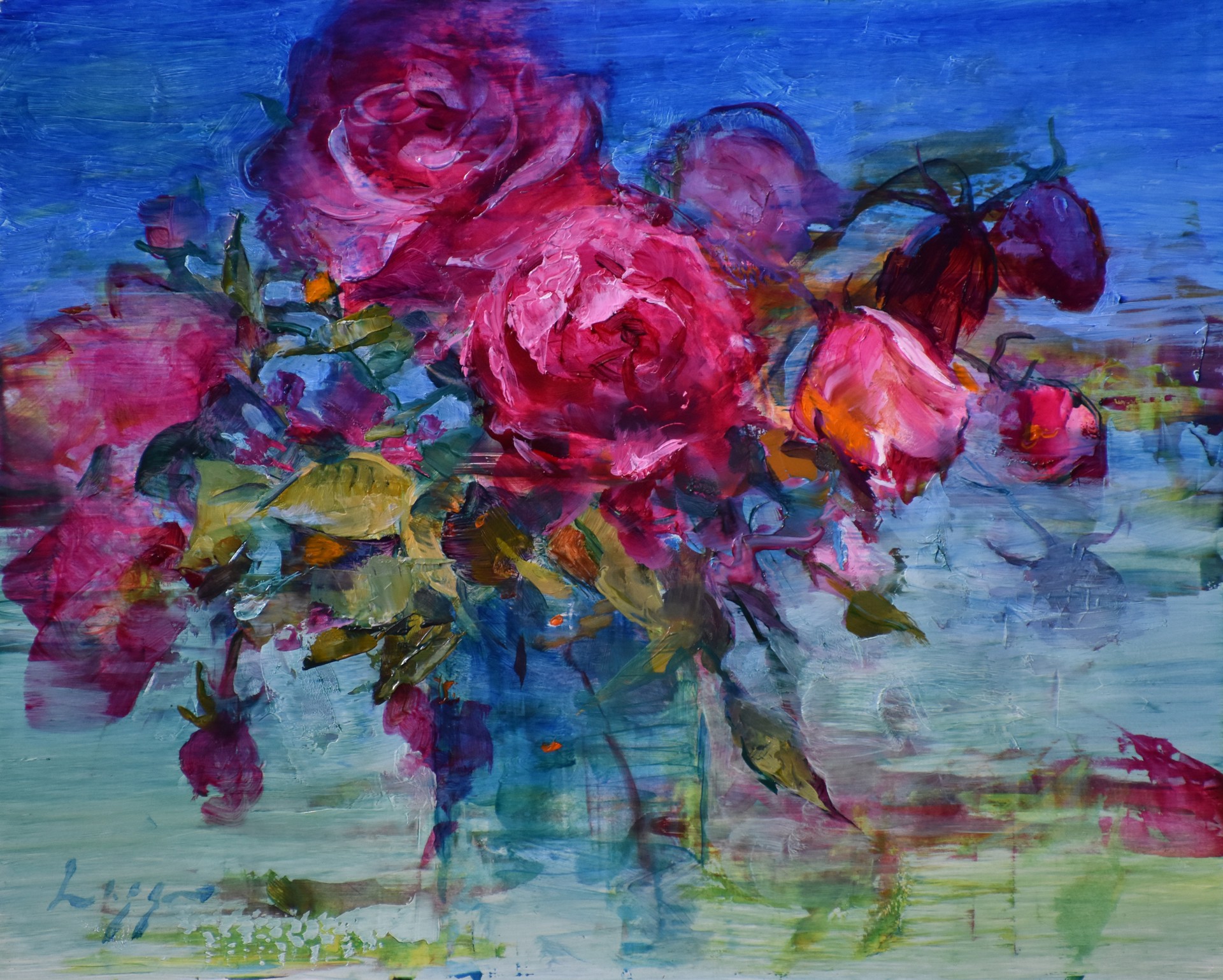 Roses in Cobalt by Jeff Legg