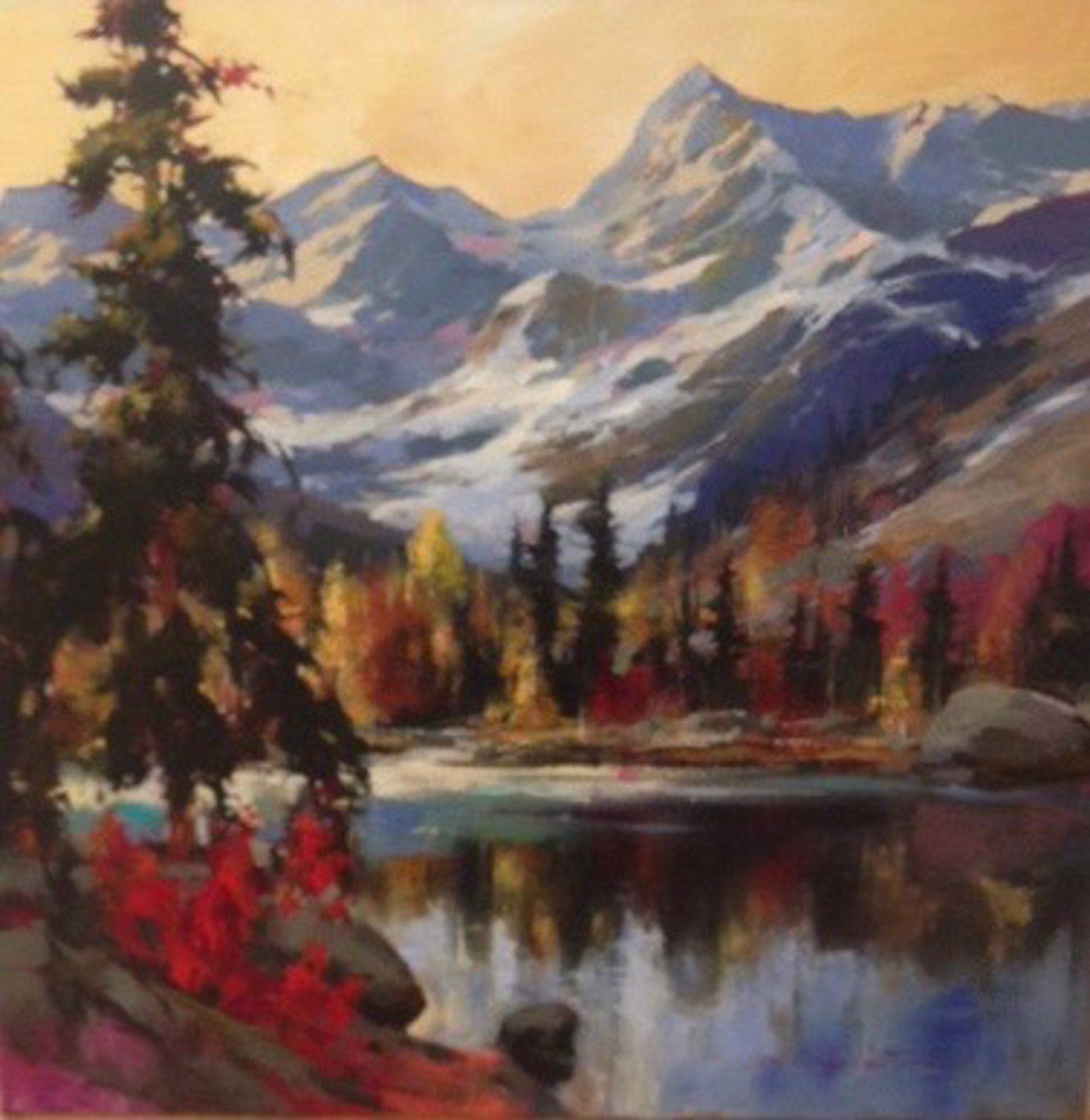 Cathedrals, high Mountain Lake by Brent Heighton