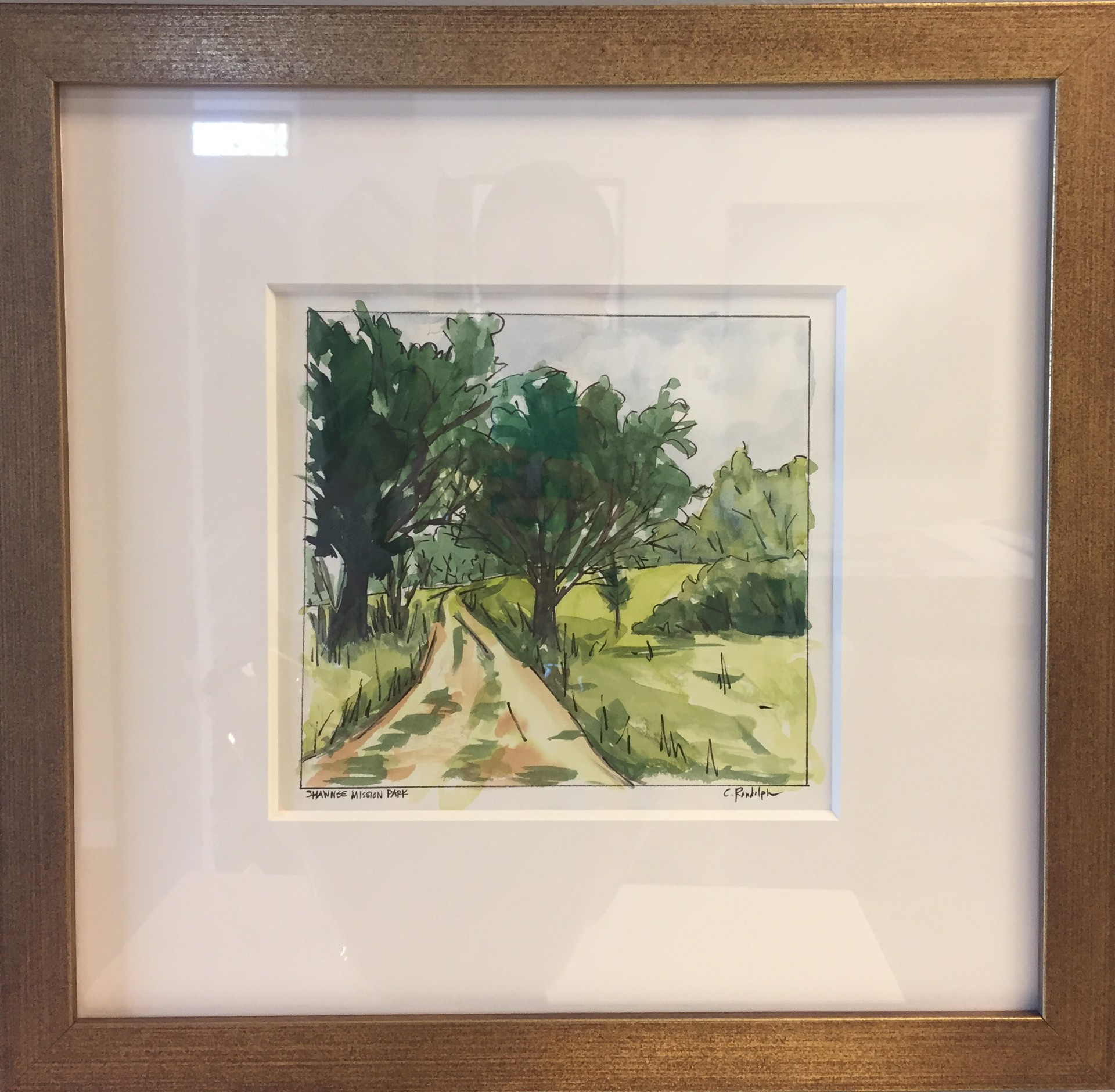 Shawnee Mission Park with Gold Frame by Clarissa Randolph