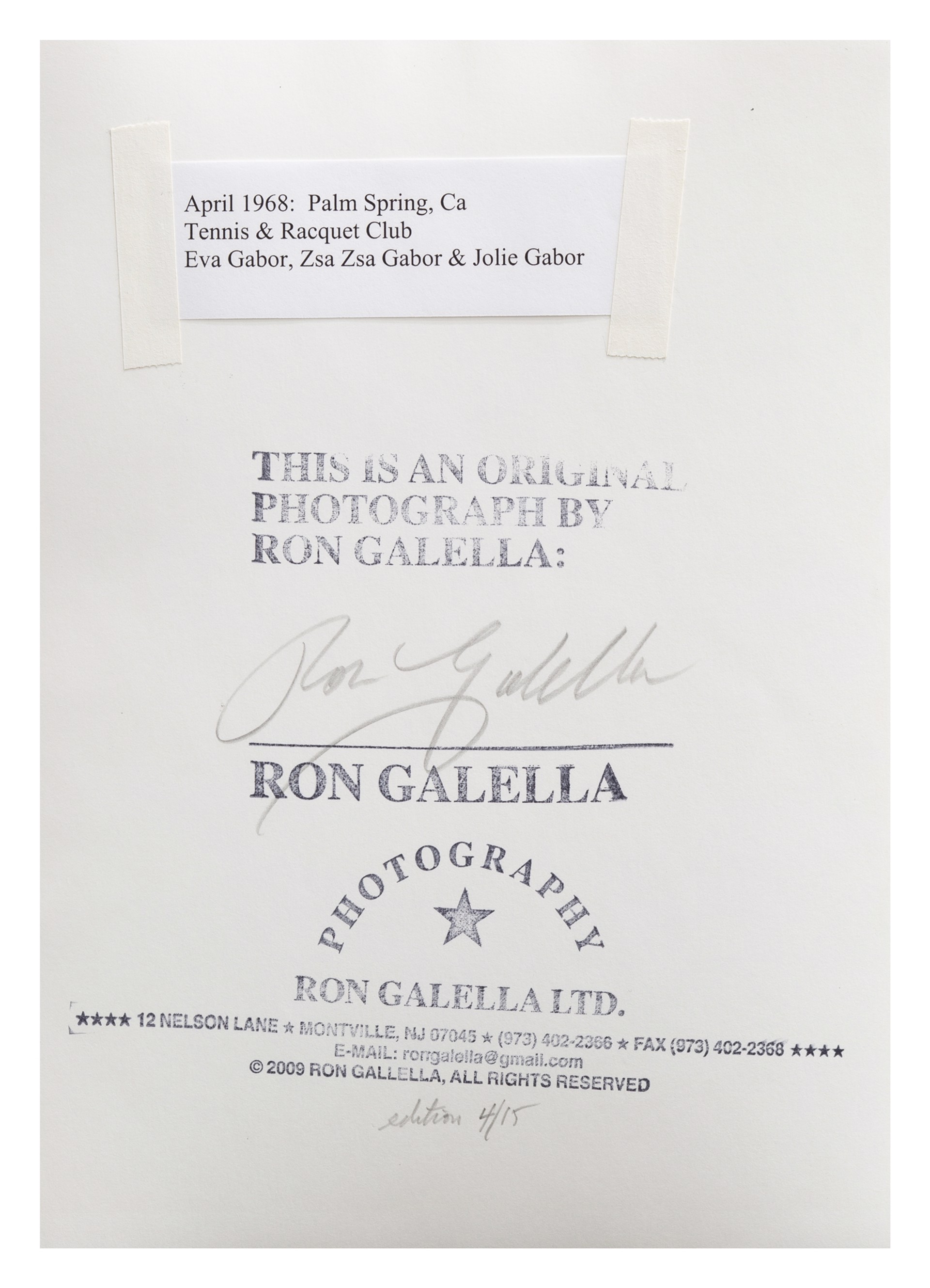 Eva Gabor, Zsa Zsa Gabor, and Jolie Gabor by Ron Galella