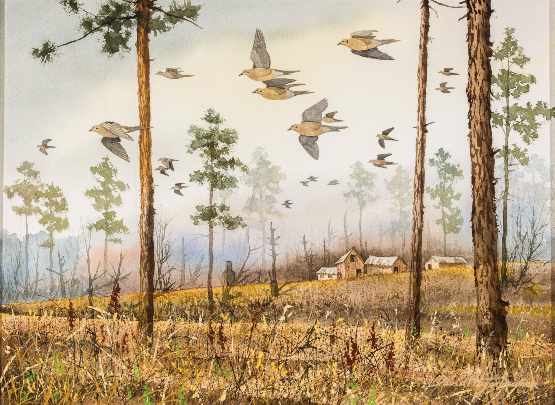 ‘THROUGH THE PINES,’ ‘GAMEBIRDS I,’ AND GAMEBIRDS II,’ (set of three) by David Hagerbaumer