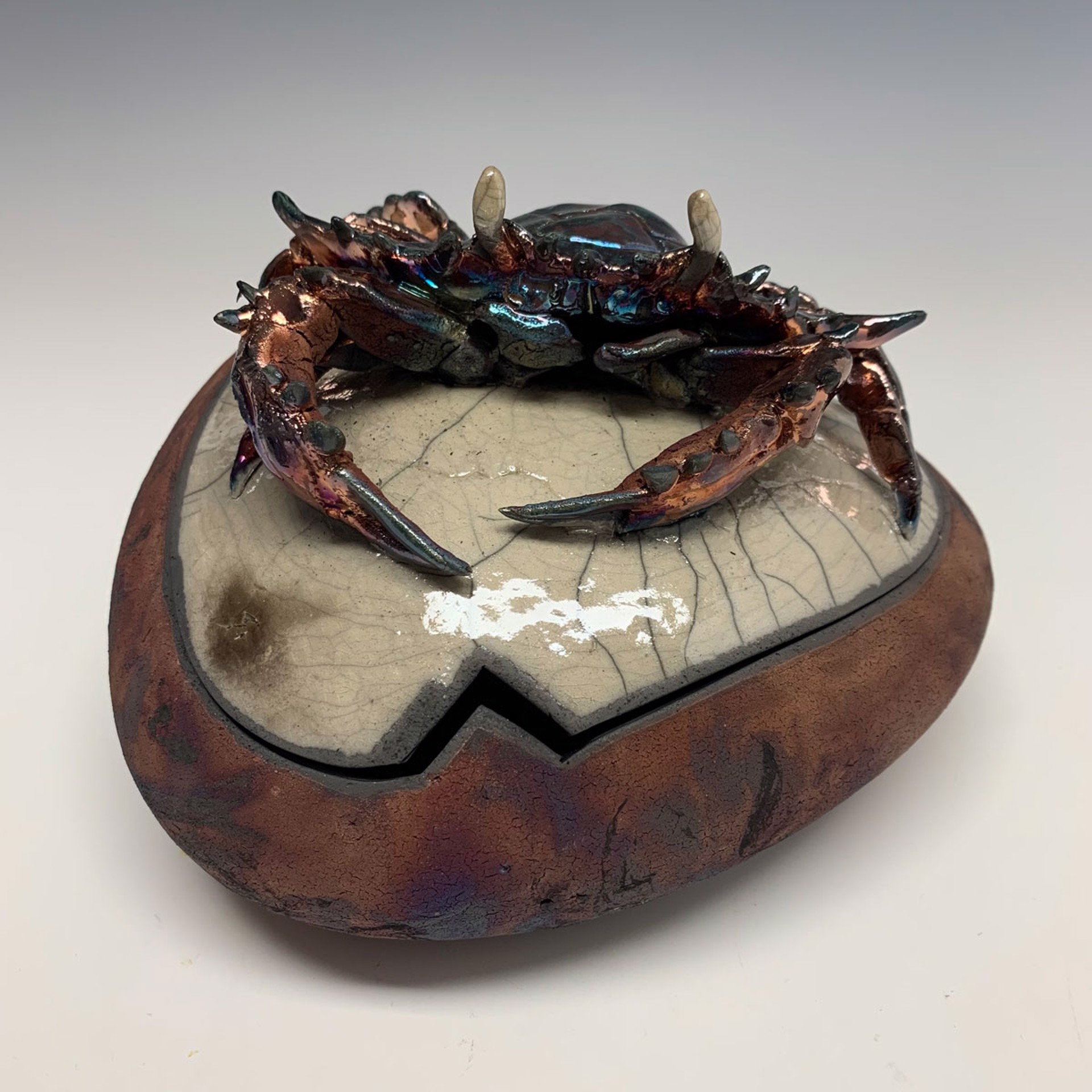Raku Vessel: Crab by Dan Chen