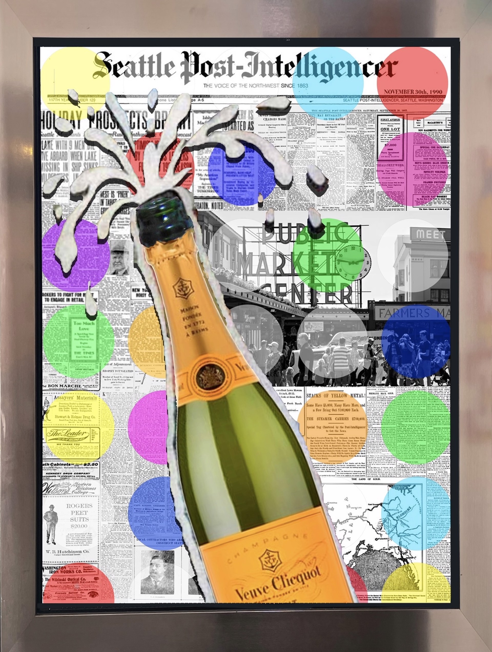 Custom "Champagne Veueve" by WSJ Series on Newspaper by Elena Bulatova