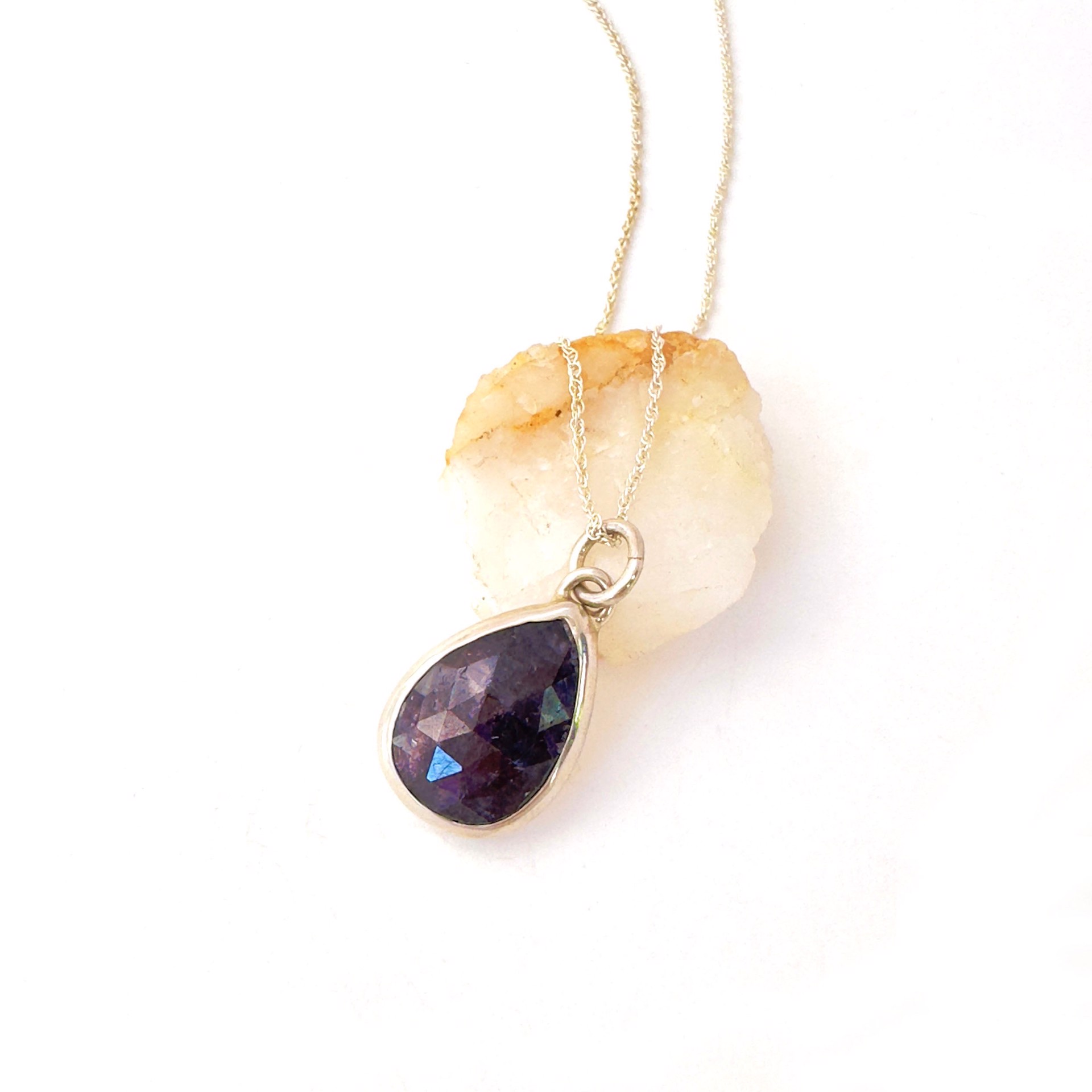 Sapphire Necklace Black/Purple by Sara Thompson