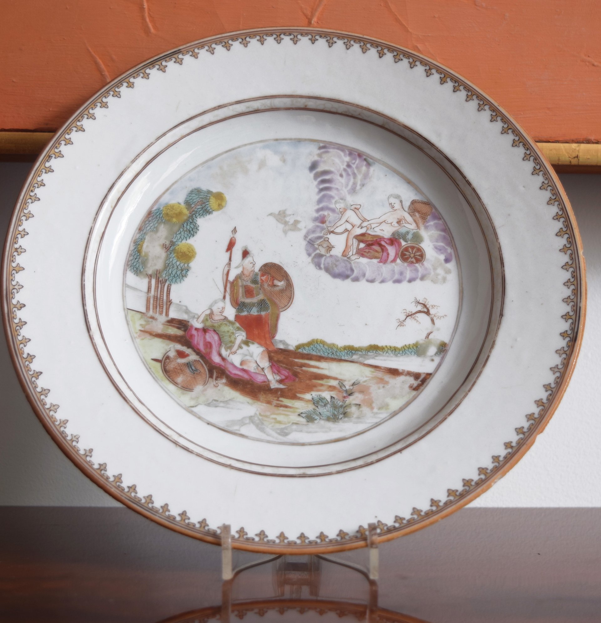 EXPORT PLATE WITH MYTHOLOGICAL SCENE OF VENUS IN HER CHARIOT SURROUNDED BY CLOUDS