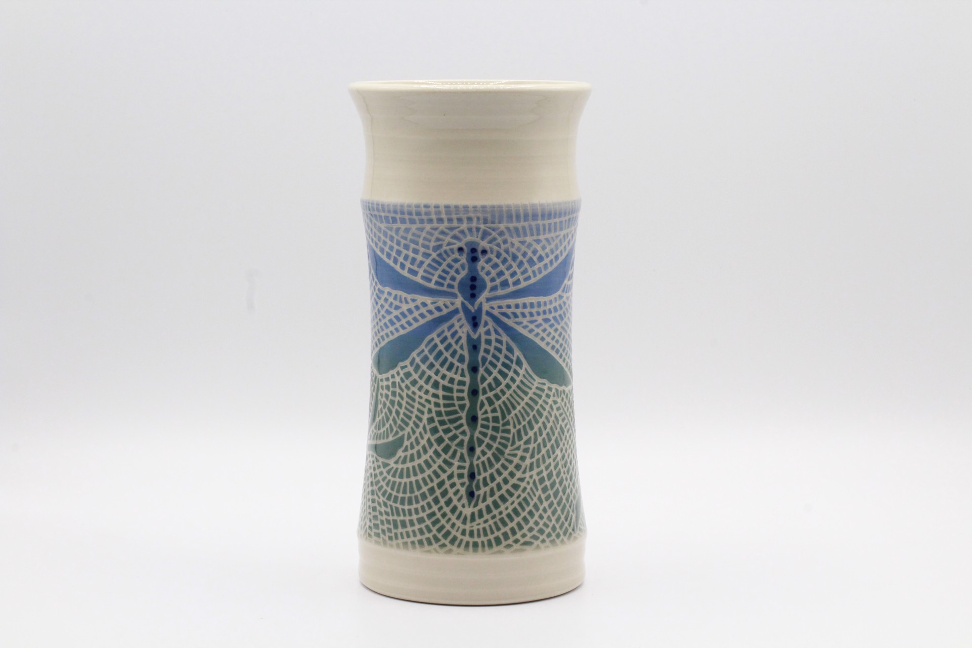 Dragonfly Sgraffito Large Vase by Kelly Price