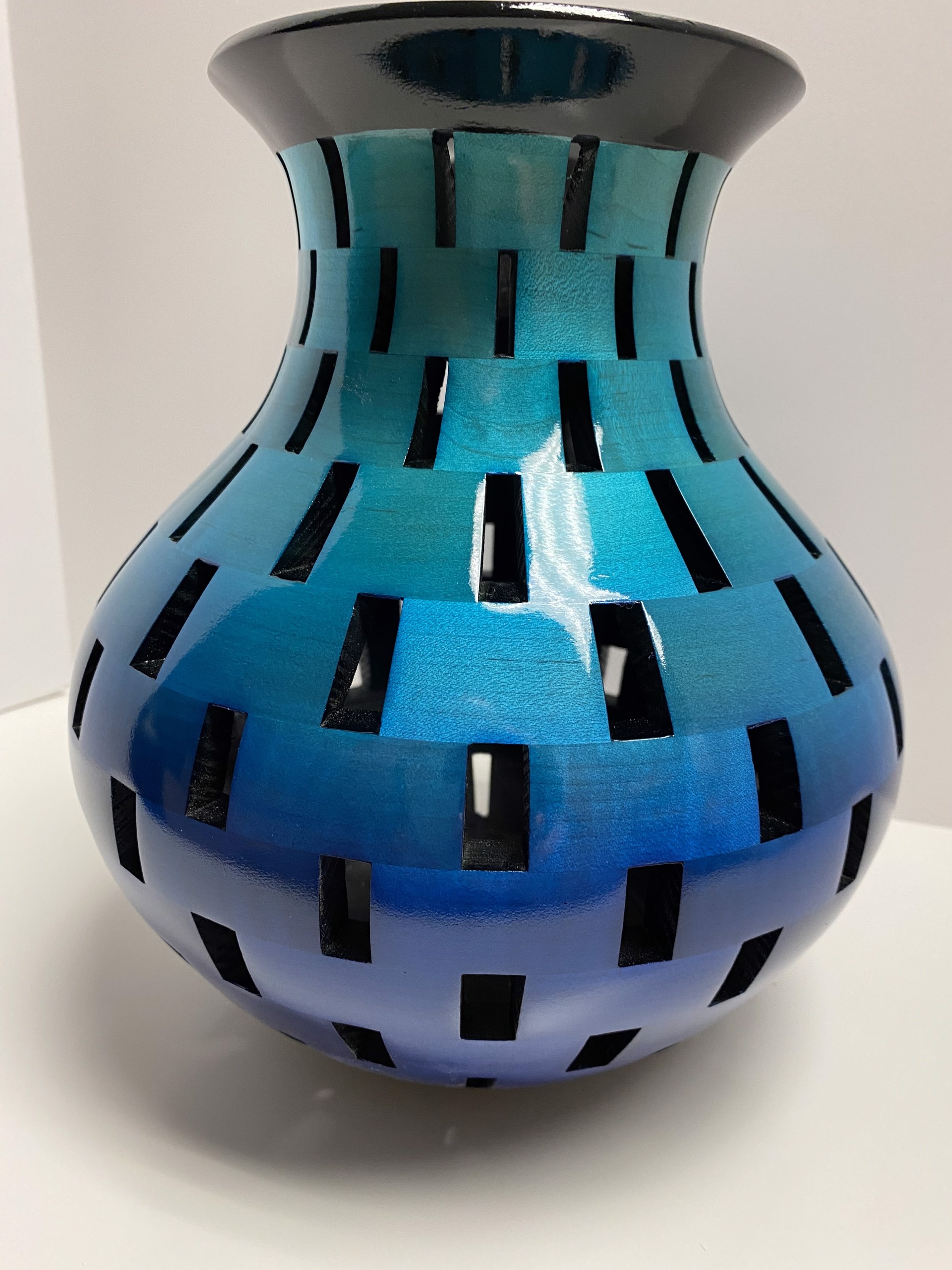 Blue & Turquoise OS Vase by Joel Hunnicutt
