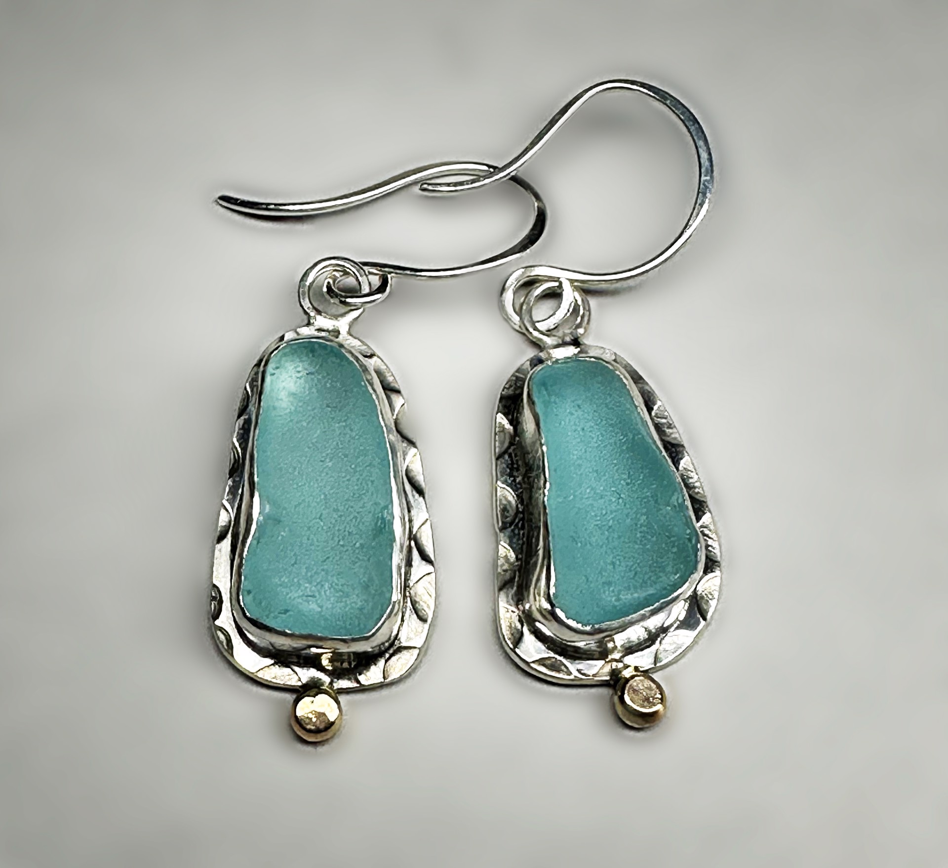 Deep Aqua Seaglass Earrings by Judith Altruda