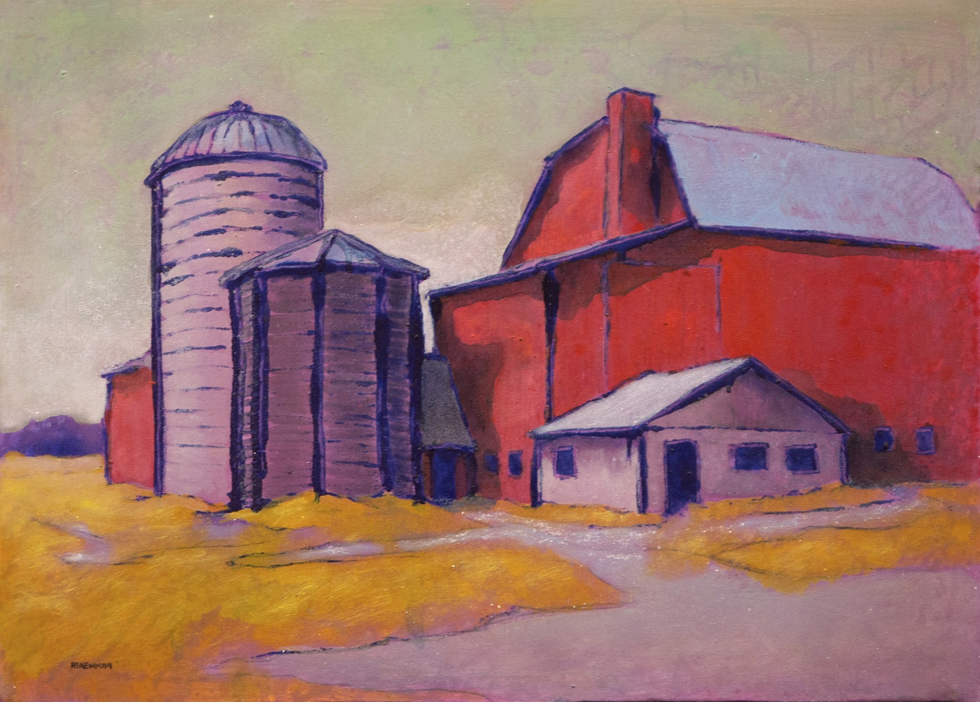 Barn and Silos by Andy Newman