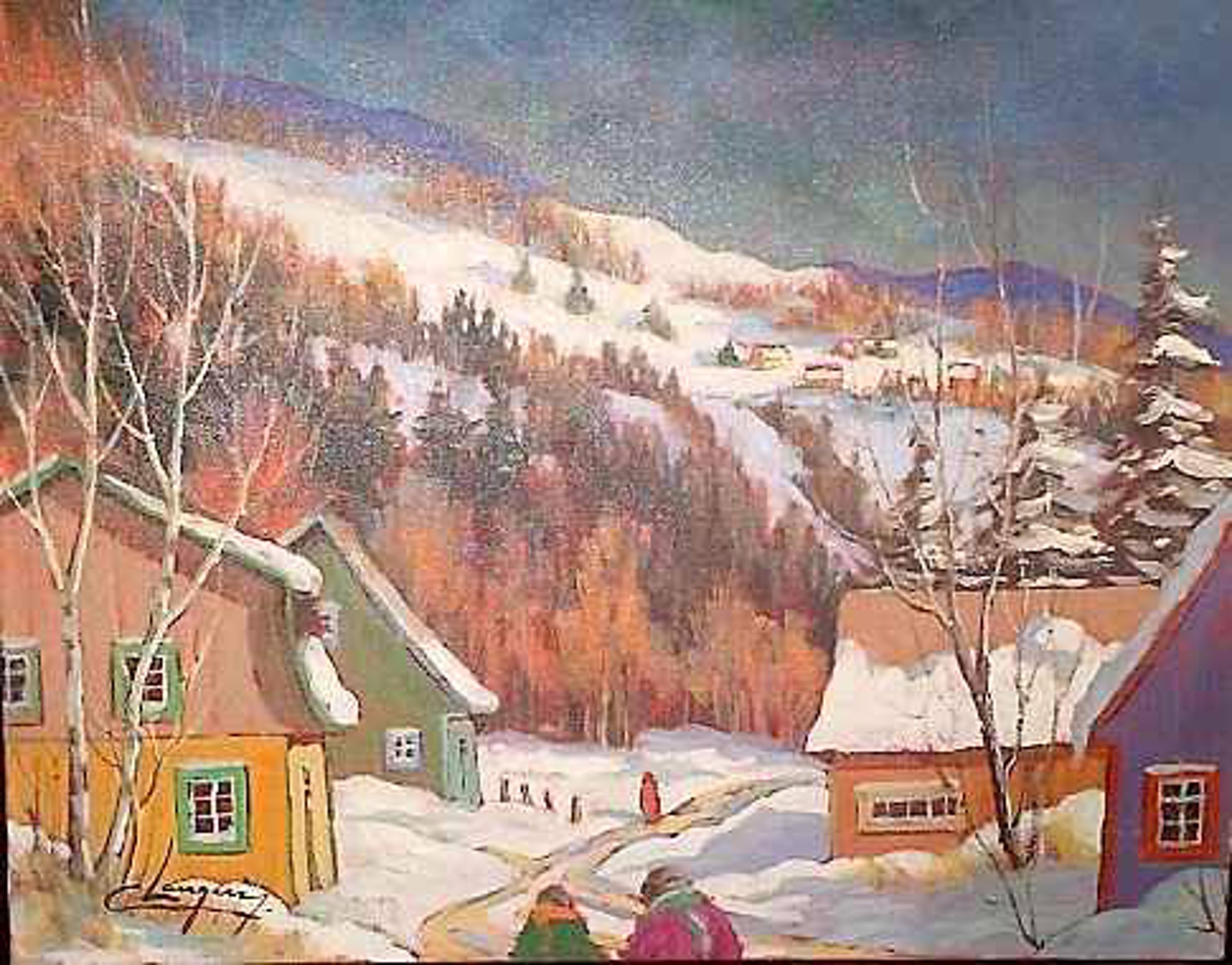 Village sur la colline 17716 by Claude Langevin