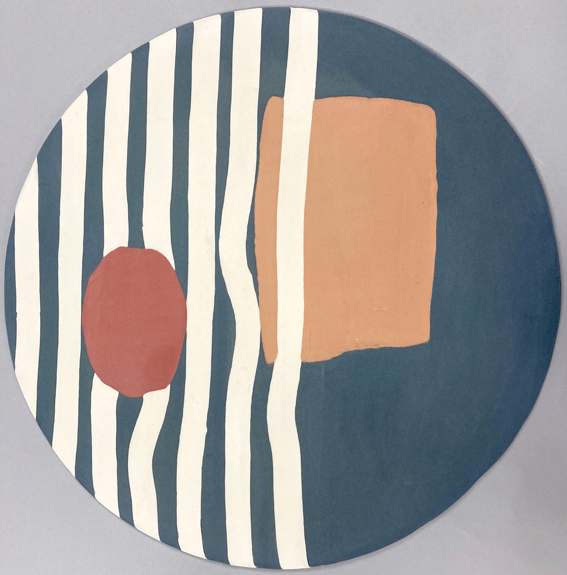 White/Orange on Blue-Gray Ground by Jennifer Prichard