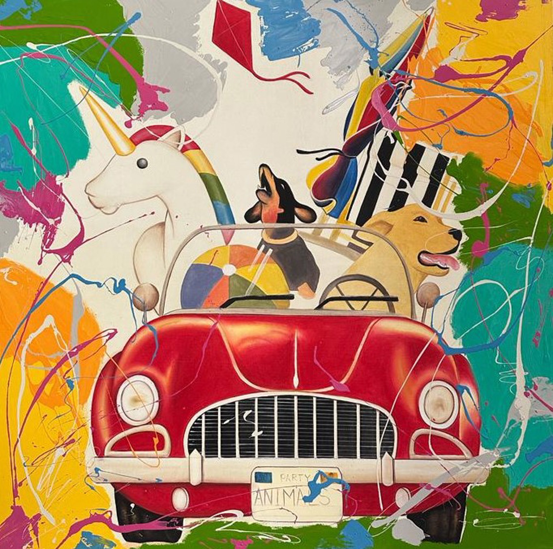 Party Animals by Abstract Paintings by Elena Bulatova