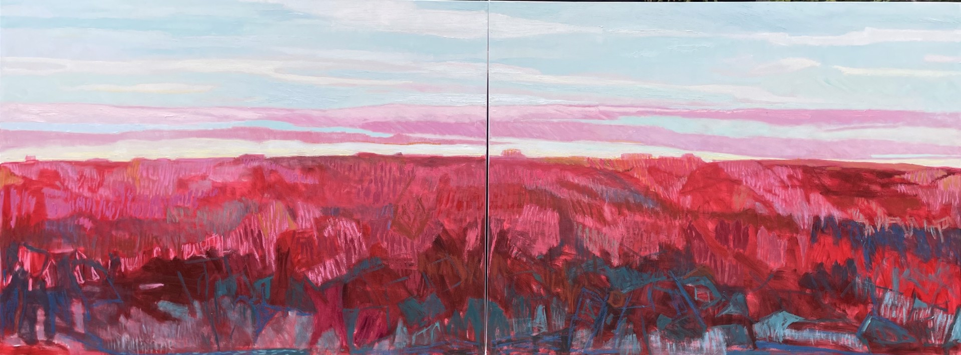 Sunset Behind the Dunes Diptych by Maggie Shepherd