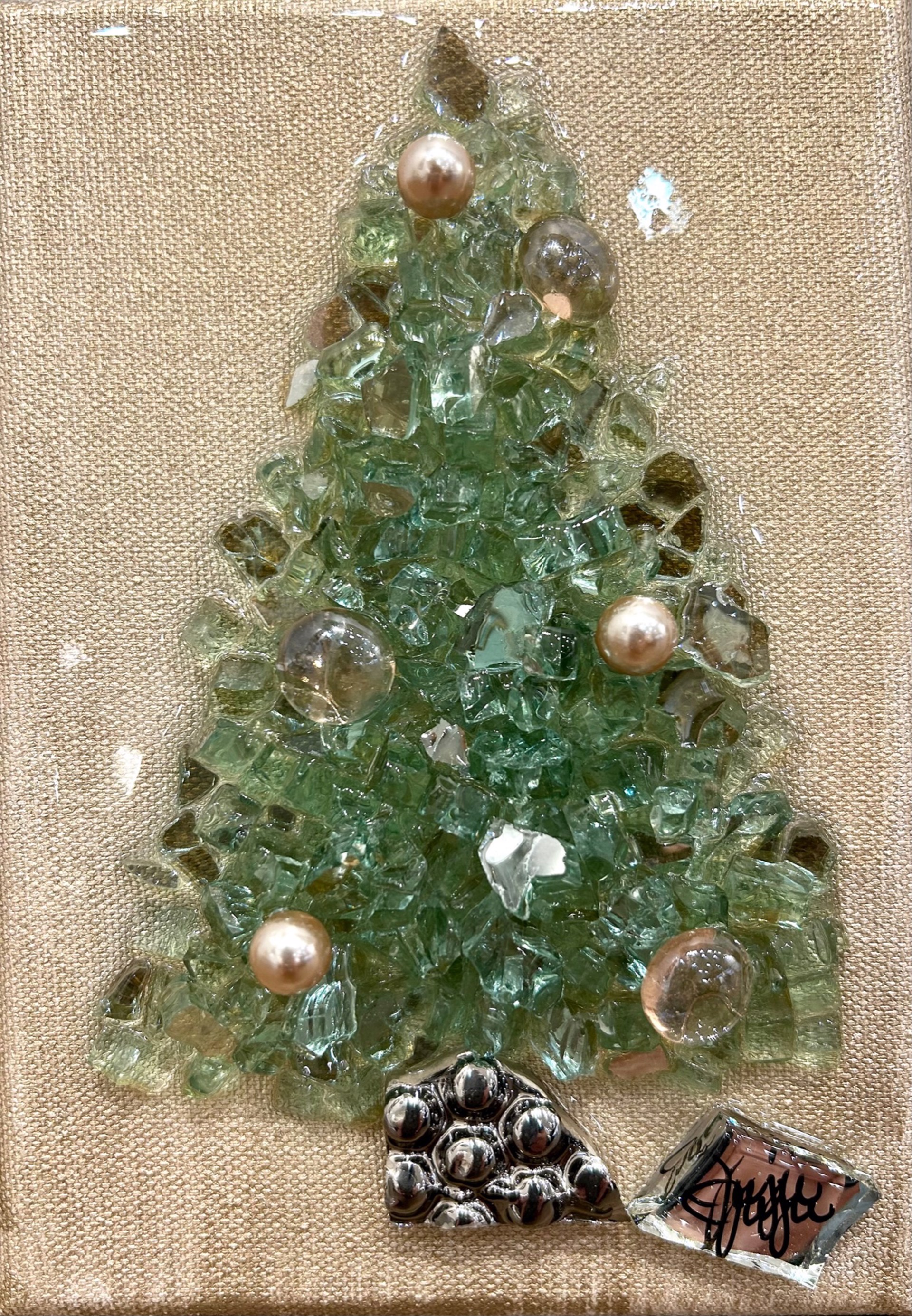 Christmas Tree in Green by Good Juju Glass Art